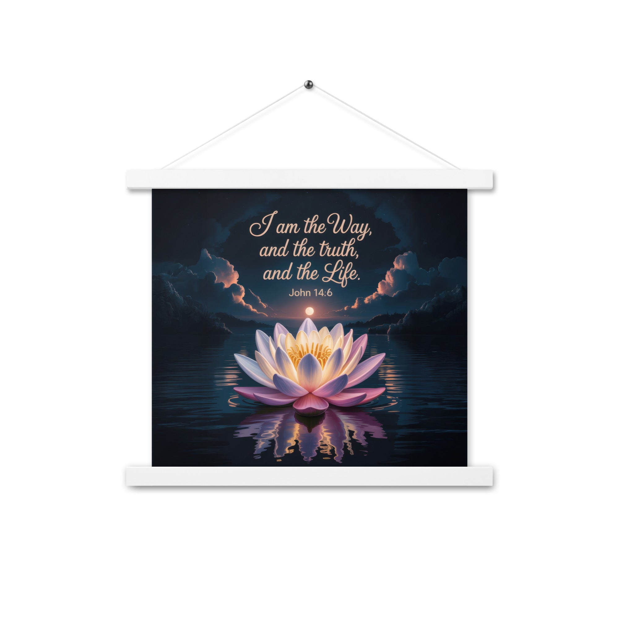 John 14:6 Bible Verse The Way Enhanced Matte Paper Poster With Hanger White 14″×14″