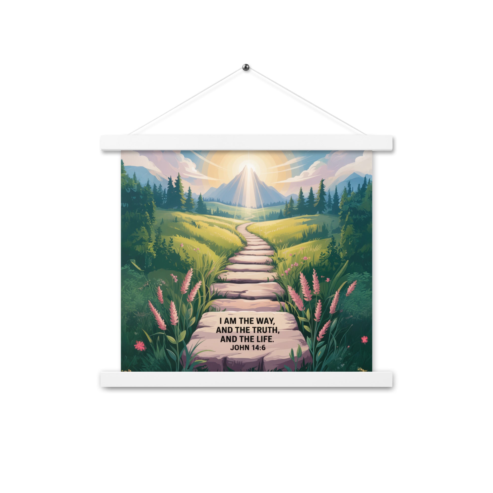 John 14:6 Bible Verse The Truth Enhanced Matte Paper Poster With Hanger White 14″×14″