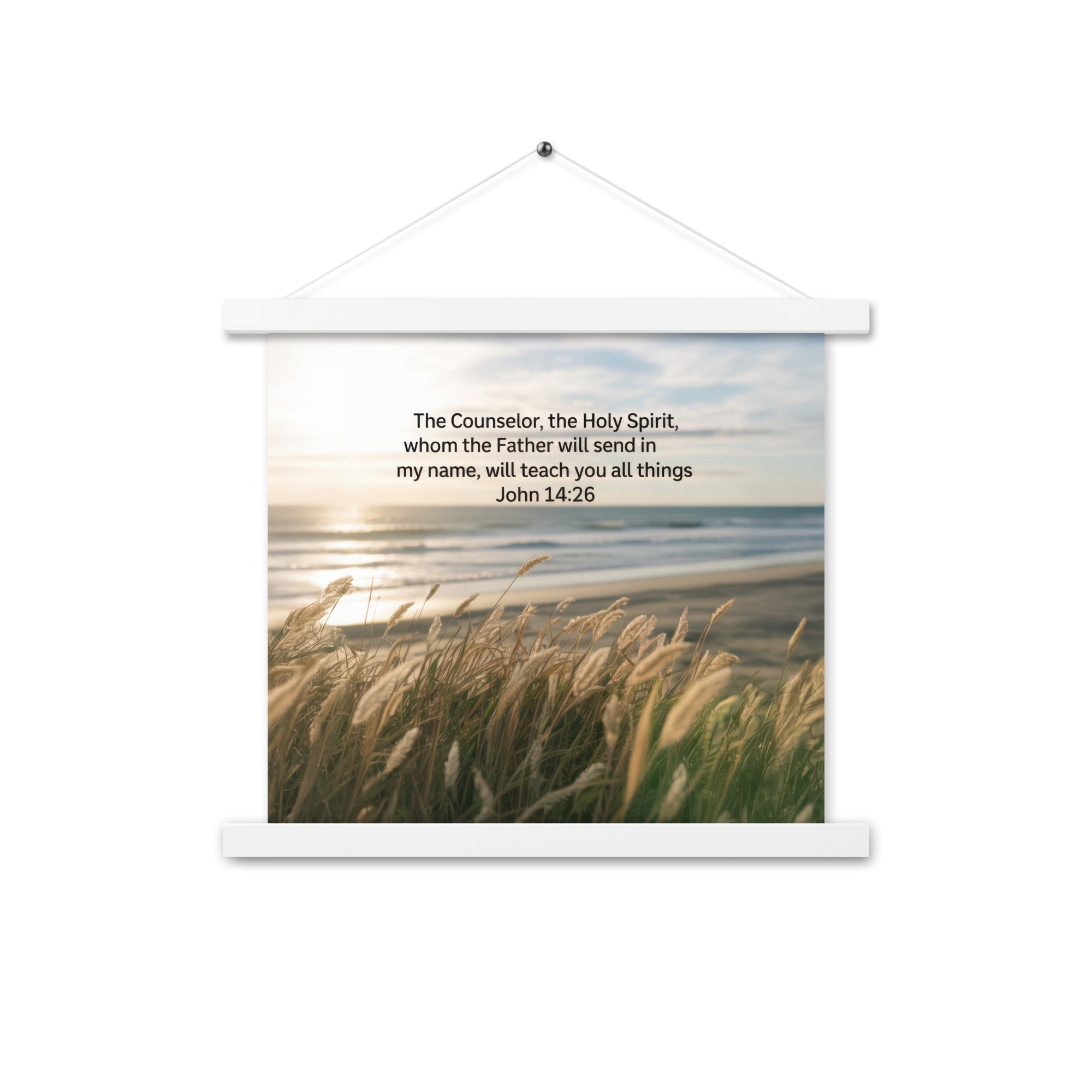John 14:26 Bible Verse in my name Enhanced Matte Paper Poster With Hanger White 14″×14″
