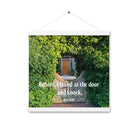 Revelation 3:20 Bible Verse, Garden Doorway Enhanced Matte Paper Poster With Hanger Wall Art White 16″×16″