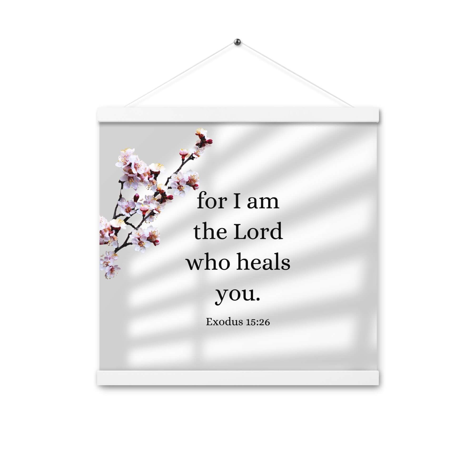 Exodus 15:26 Bible Verse, diligently listen Enhanced Matte Paper Poster With Hanger Wall Art White 16″×16″