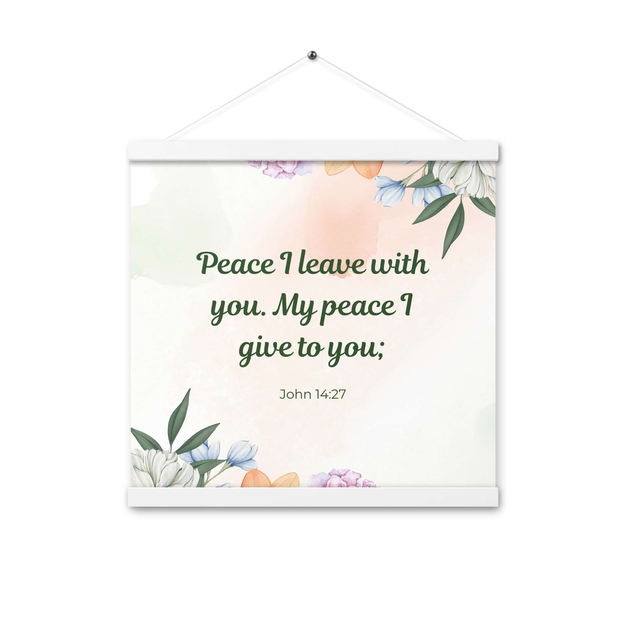 John 14:27 Bible Verse, with you Enhanced Matte Paper Poster With Hanger Wall Art White 16″×16″