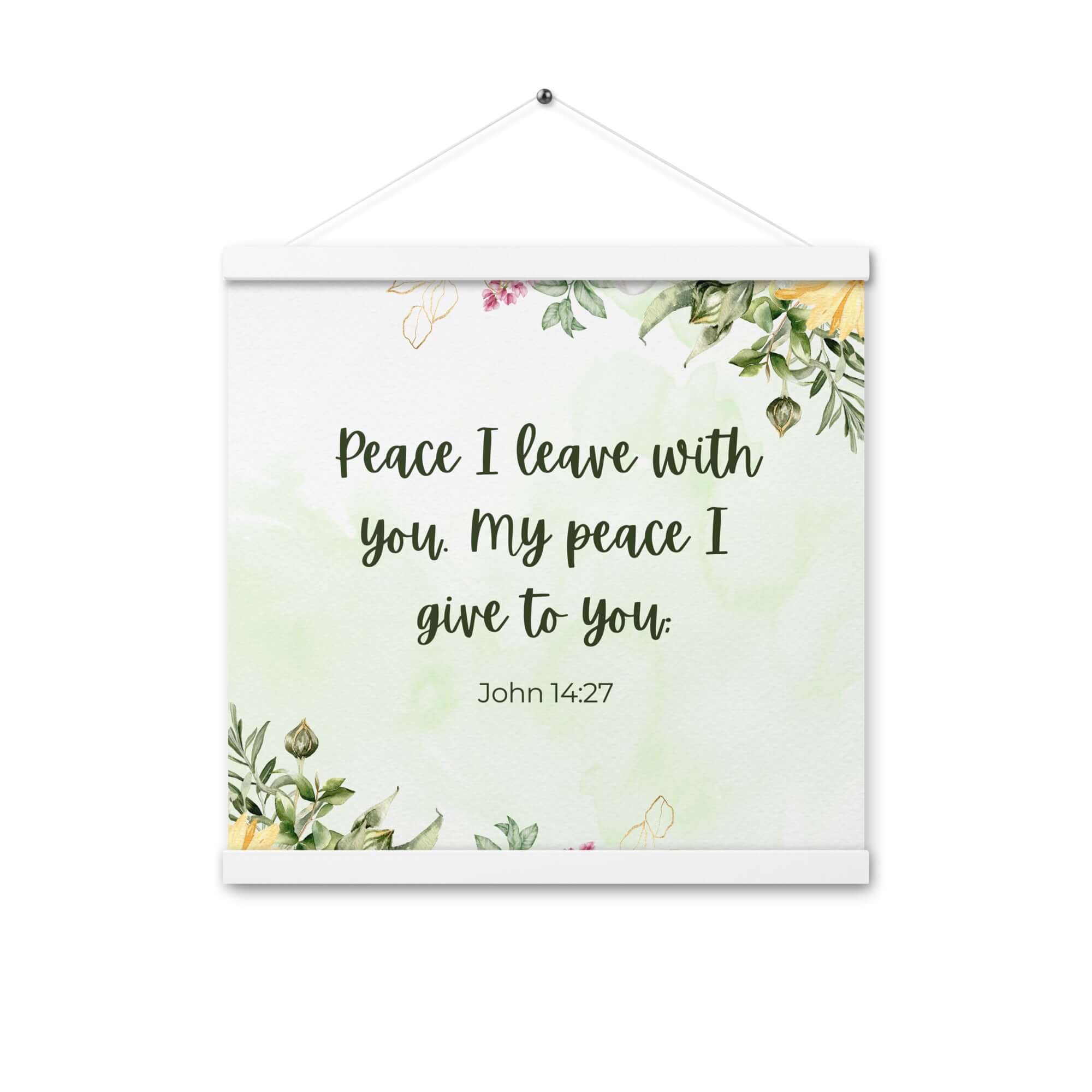 John 14:27 Bible Verse, My peace Enhanced Matte Paper Poster With Hanger Wall Art White 16″×16″