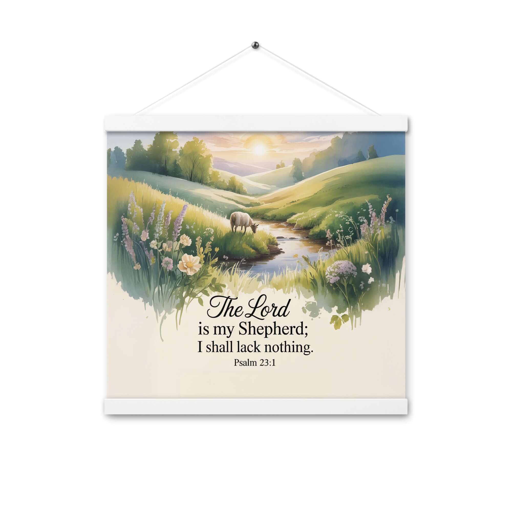 Psalm 23:1 Bible Verse, Lord Enhanced Matte Paper Poster With Hanger White 16″×16″