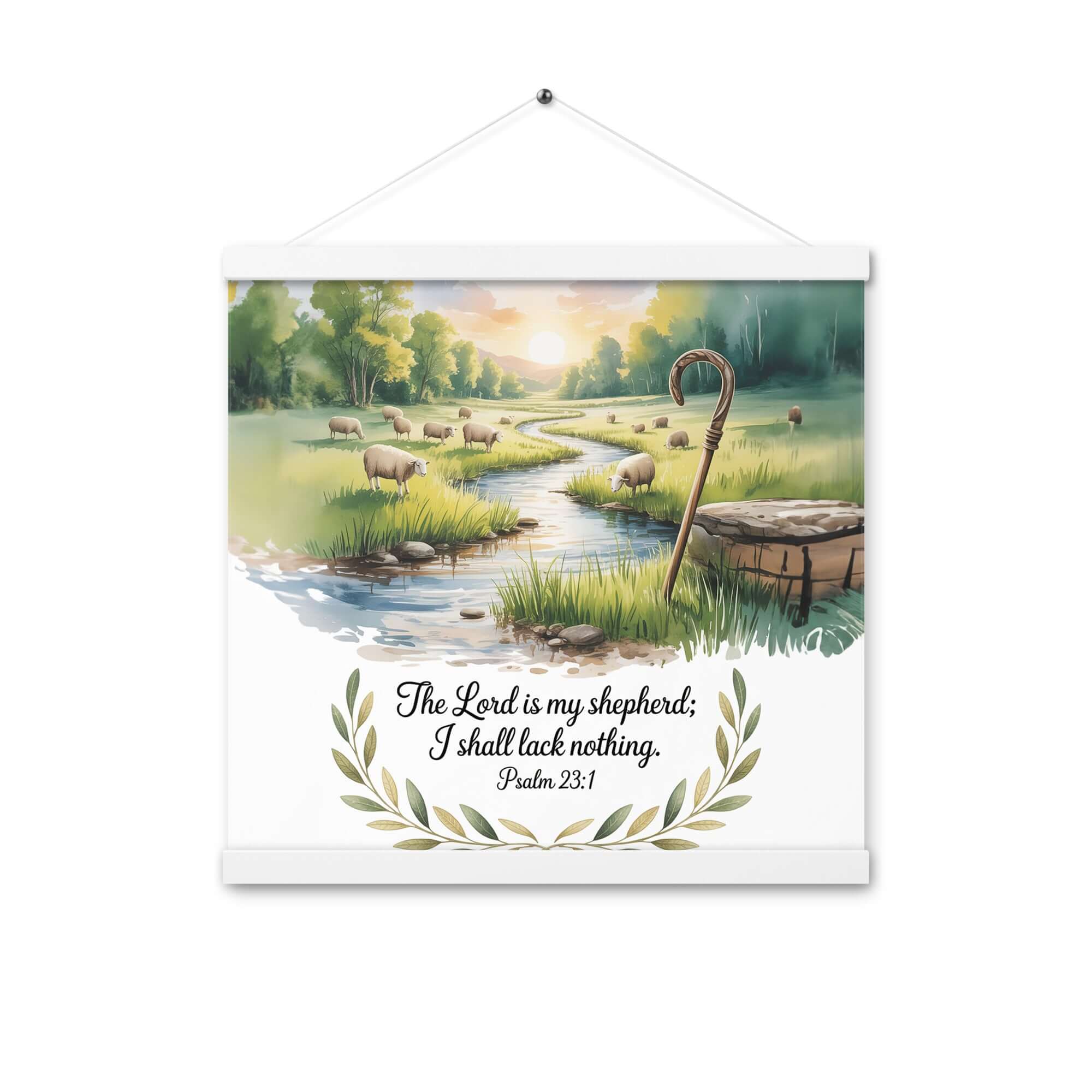 Psalm 23:1 Bible Verse, is my Enhanced Matte Paper Poster With Hanger White 16″×16″