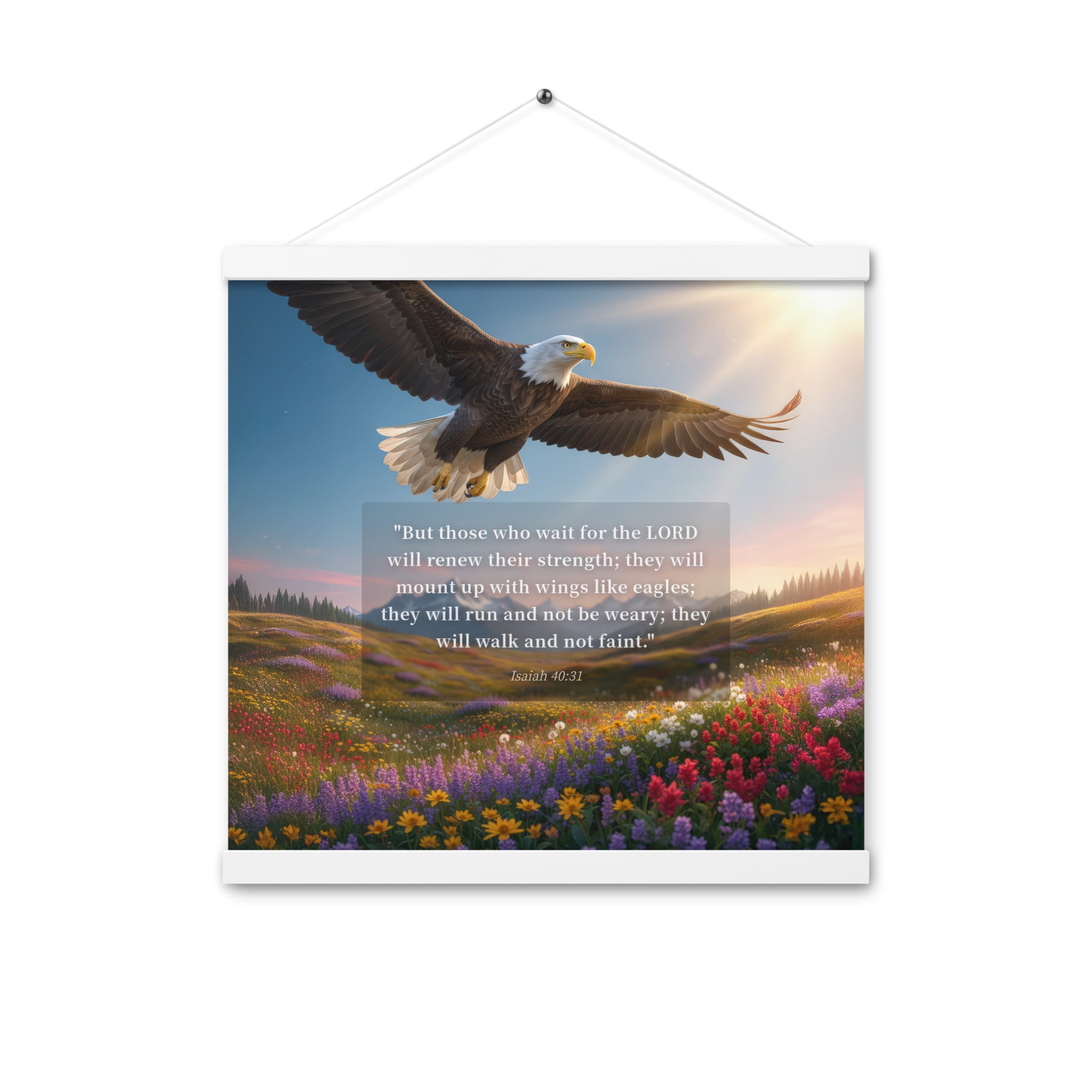 Isaiah 40:31 Bible Verse Who Wait Enhanced Matte Paper Poster With Hanger White 16″×16″