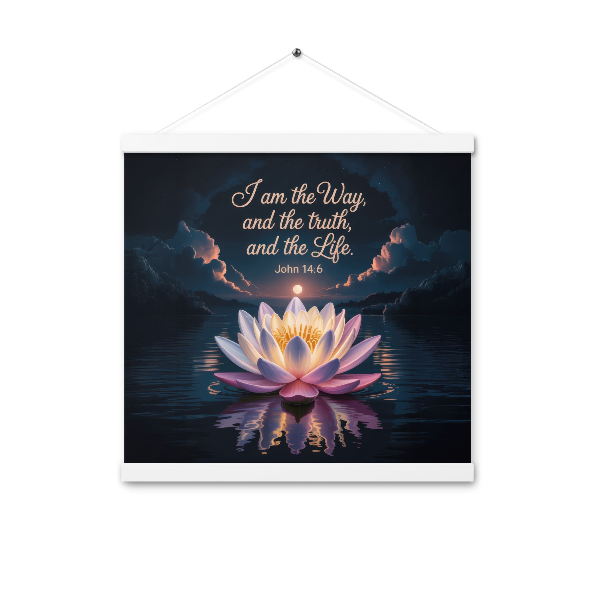 John 14:6 Bible Verse The Way Enhanced Matte Paper Poster With Hanger White 16″×16″