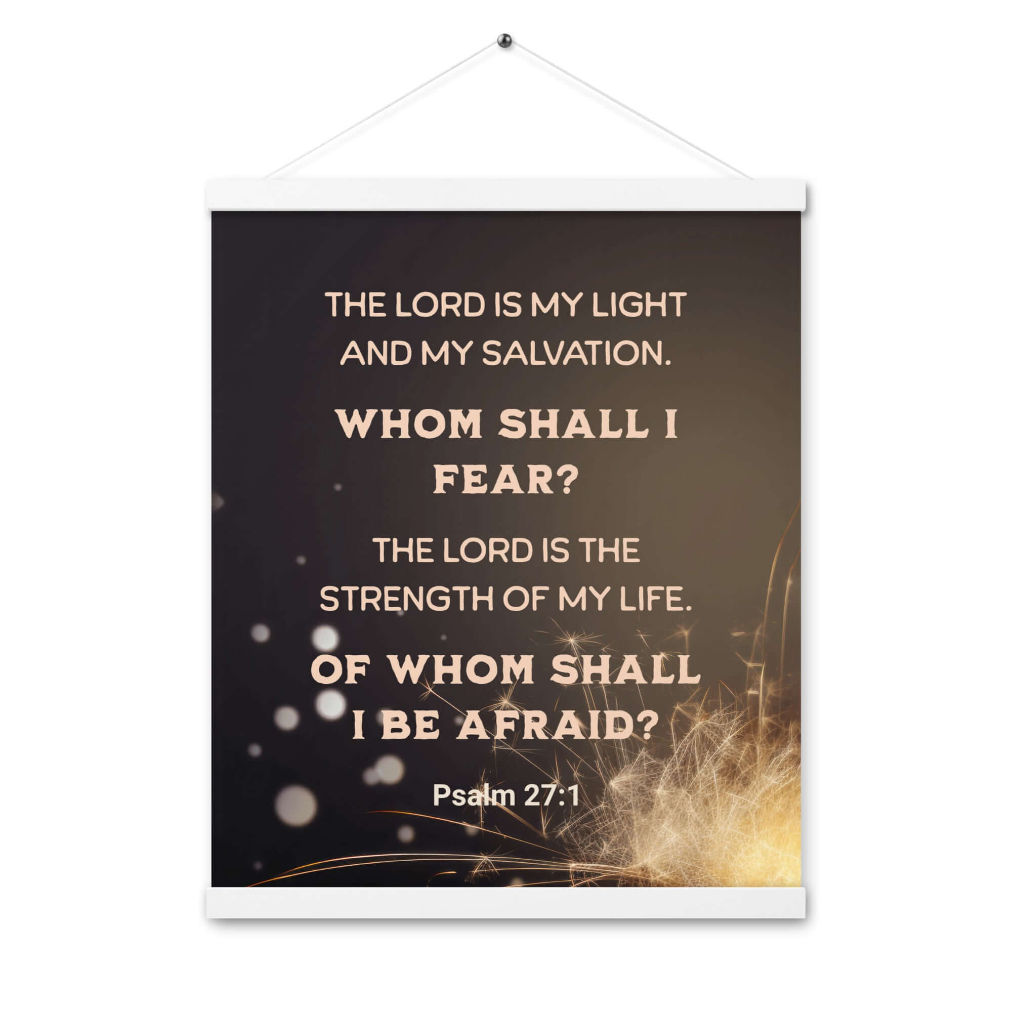 Psalm 27:1 Bible Verse, The LORD is My Light Enhanced Matte Paper Poster With Hanger Wall Art White 16″×20″