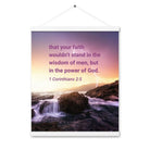 1 Corinthians 2:5 Bible Verse, power of God Enhanced Matte Paper Poster With Hanger Wall Art White 16″×20″