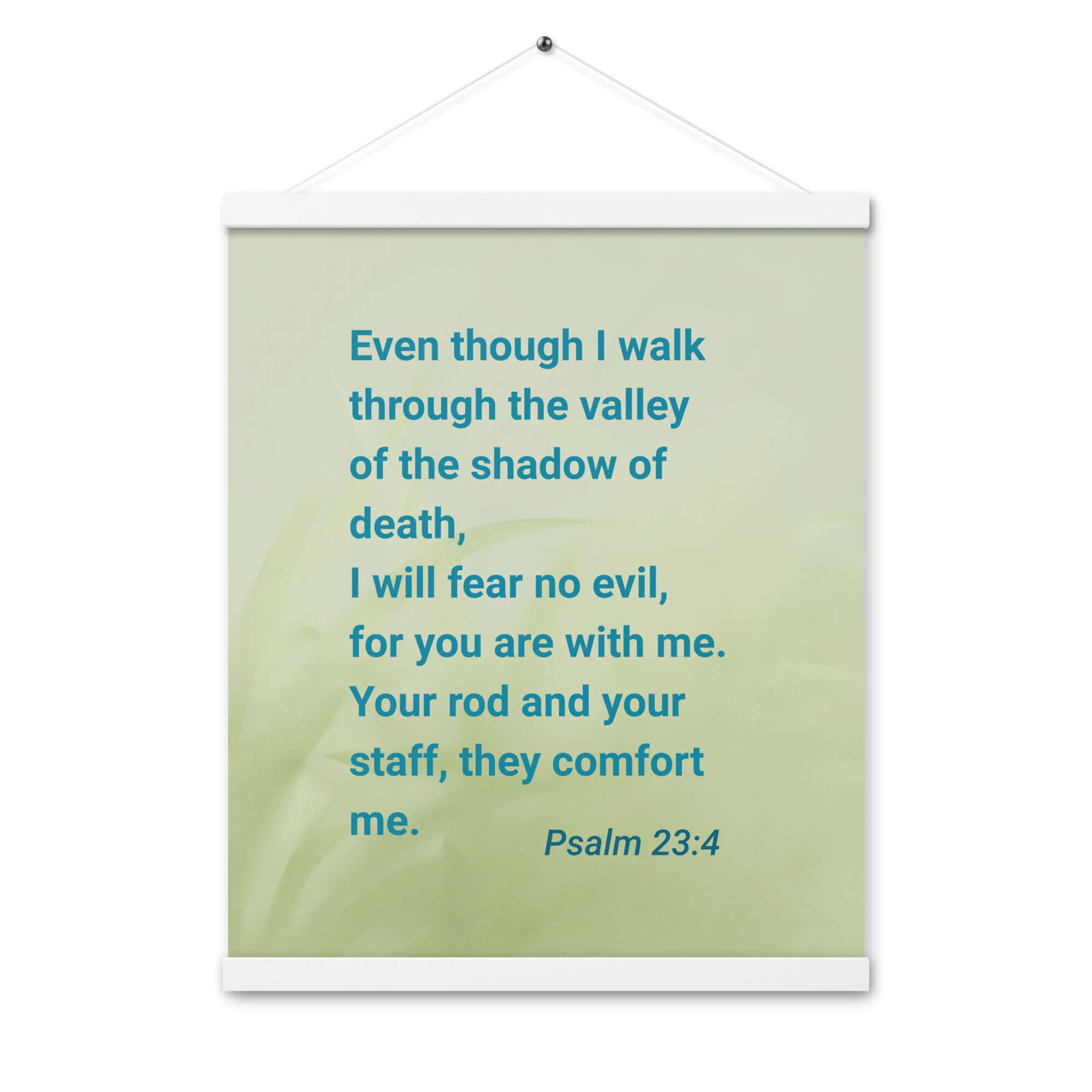 Psalm 23:4 Bible Verse, fear no evil Enhanced Matte Paper Poster With Hanger Wall Art White 16″×20″