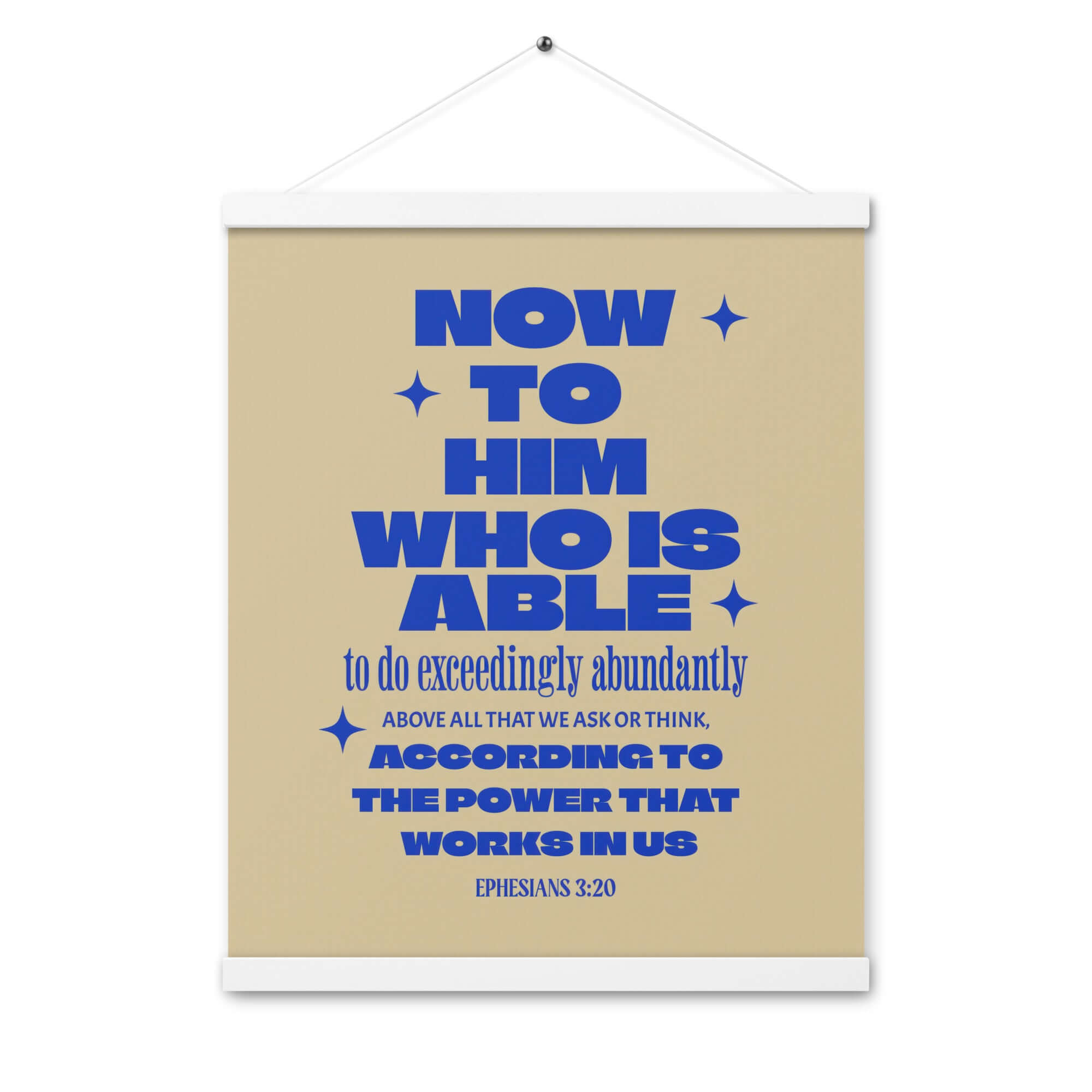 Ephesians 3:20 Bible Verse, power in us Enhanced Matte Paper Poster With Hanger Wall Art White 16″×20″