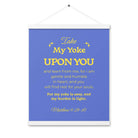 Matthew 11:29-30 Bible Verse, Take my yoke Enhanced Matte Paper Poster With Hanger Wall Art White 16″×20″