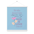 1 John 4:8 Bible Verse, doesn’t love Enhanced Matte Paper Poster With Hanger Wall Art White 16″×20″