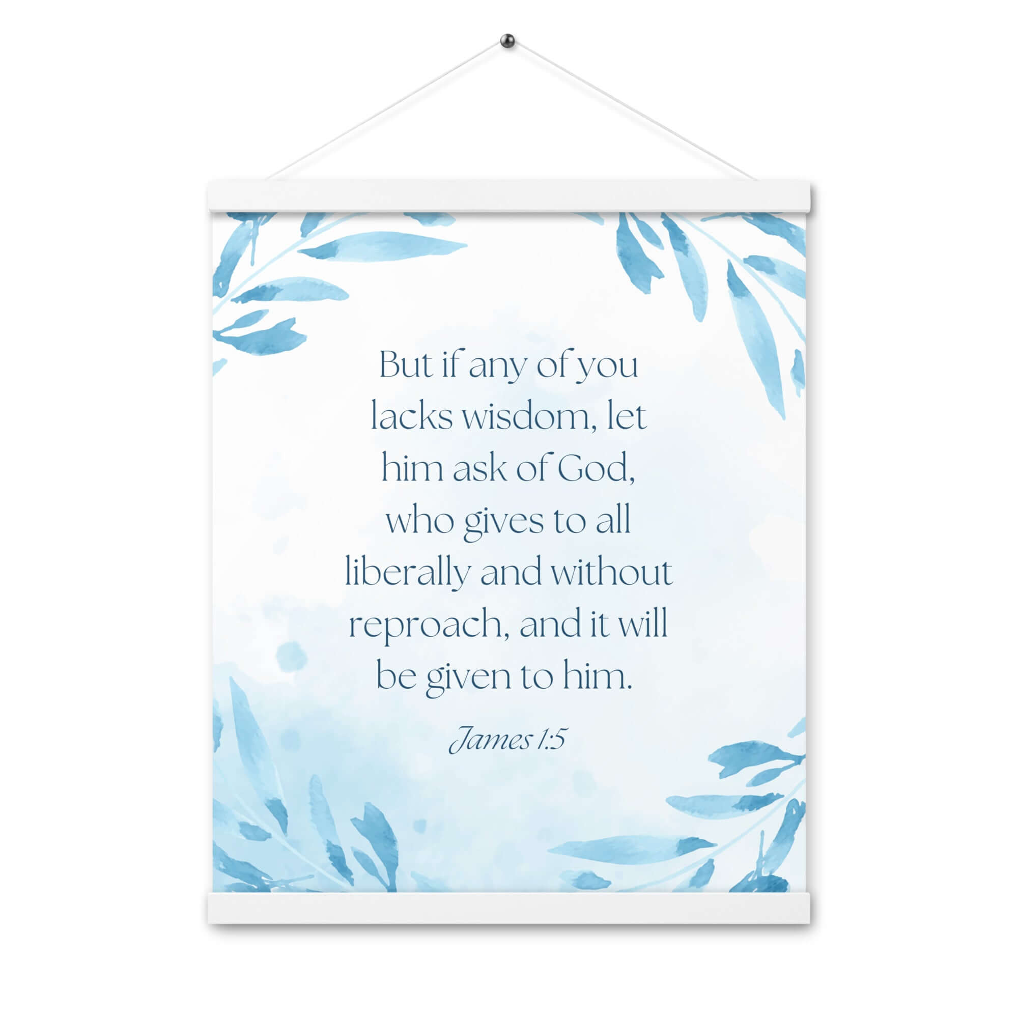 James 1:5 Bible Verse, lacks wisdom Enhanced Matte Paper Poster With Hanger Wall Art White 16″×20″