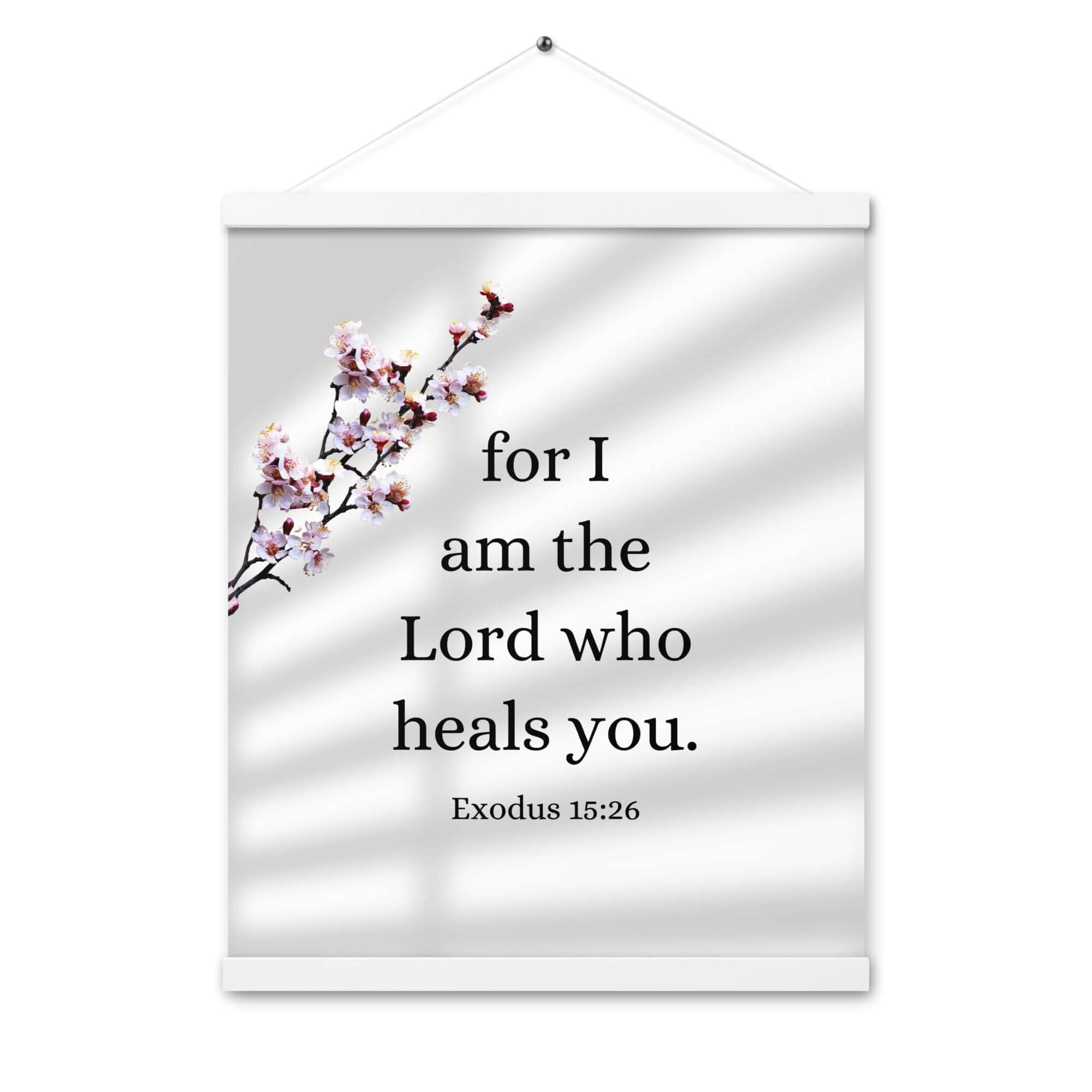 Exodus 15:26 Bible Verse, diligently listen Enhanced Matte Paper Poster With Hanger Wall Art White 16″×20″