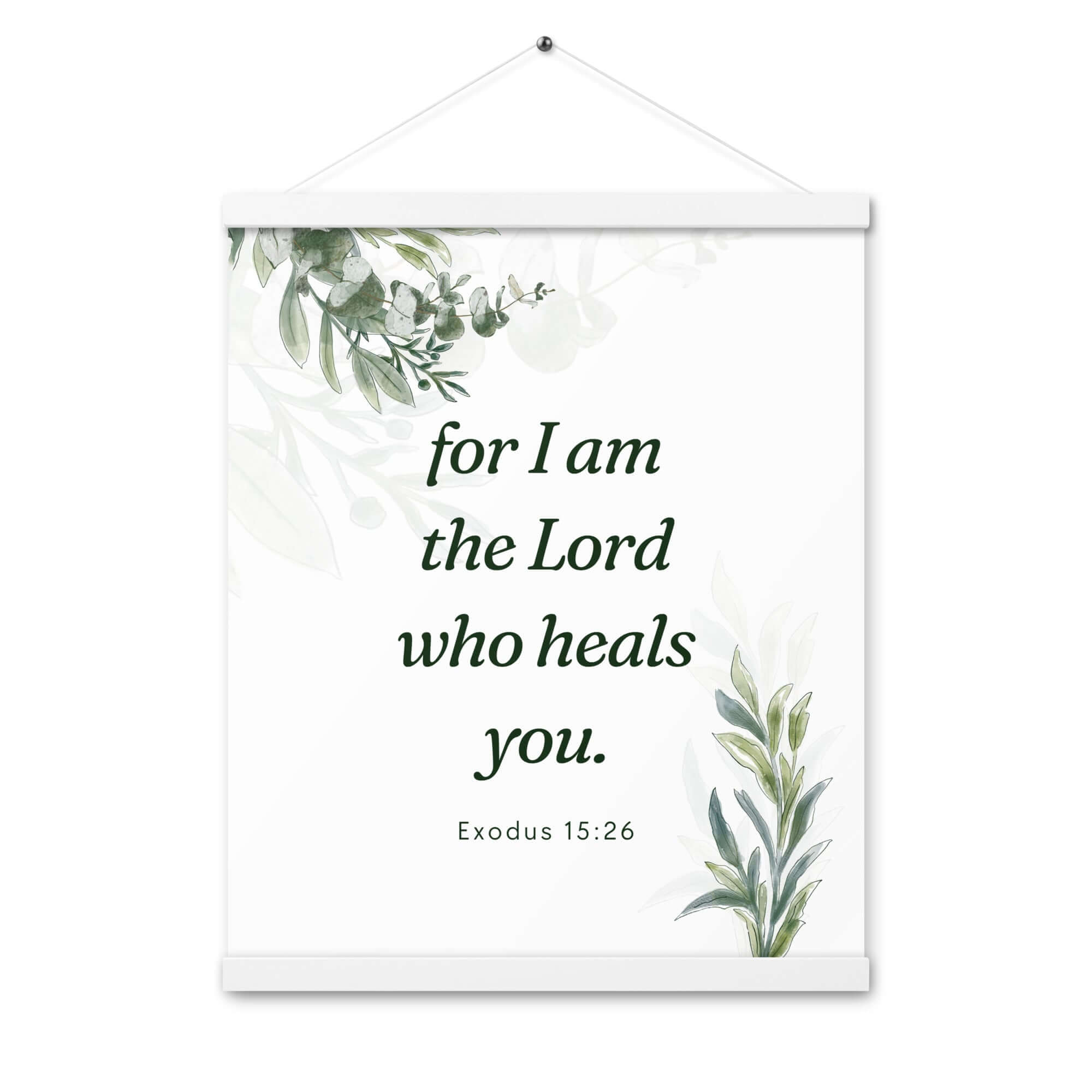 Exodus 15:26 Bible Verse, Gods voice Enhanced Matte Paper Poster With Hanger Wall Art White 16″×20″