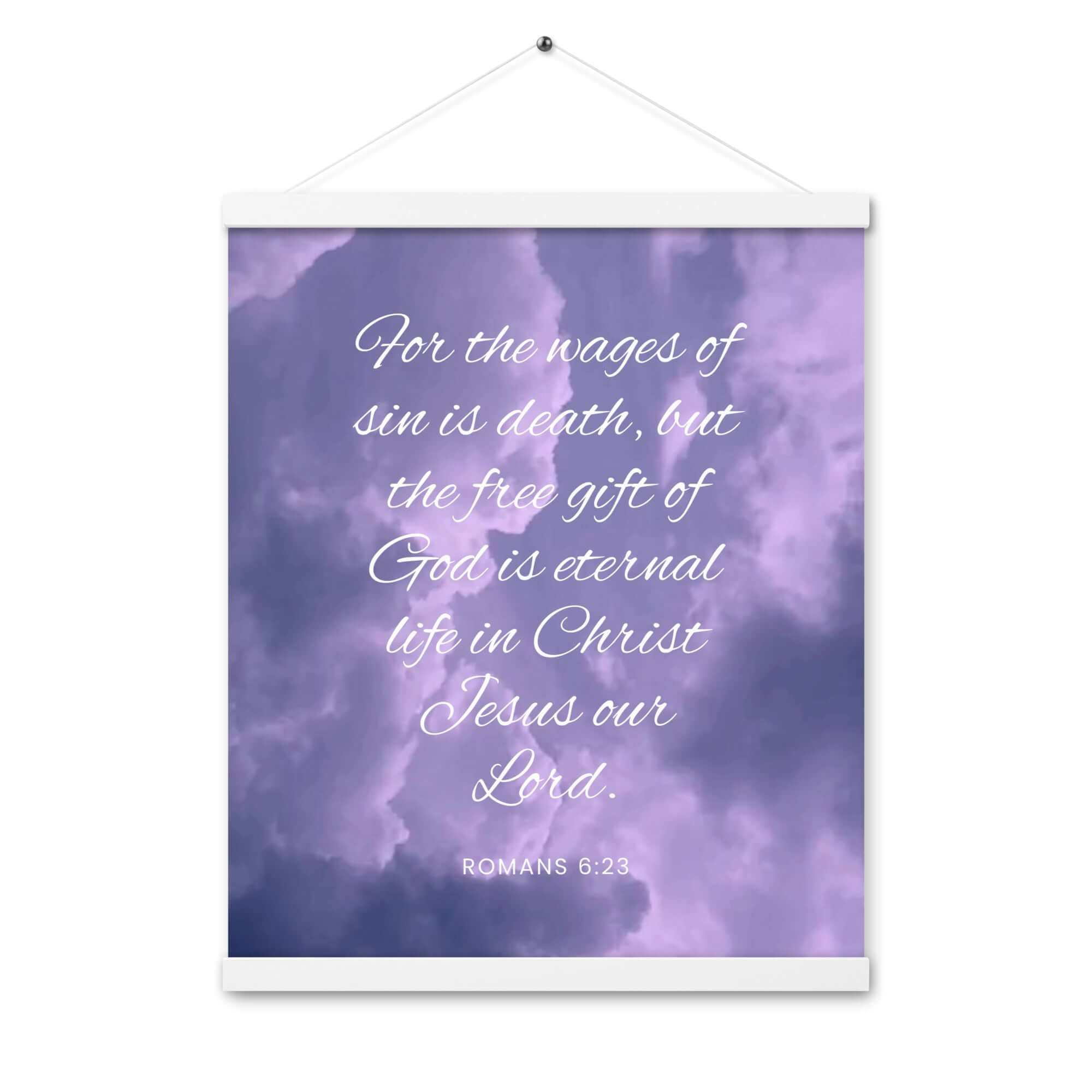 Romans 6:23 Bible Verse, free gift Enhanced Matte Paper Poster With Hanger Wall Art White 16″×20″