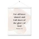 Romans 3:23 Bible Verse, fall short Enhanced Matte Paper Poster With Hanger Wall Art White 16″×20″