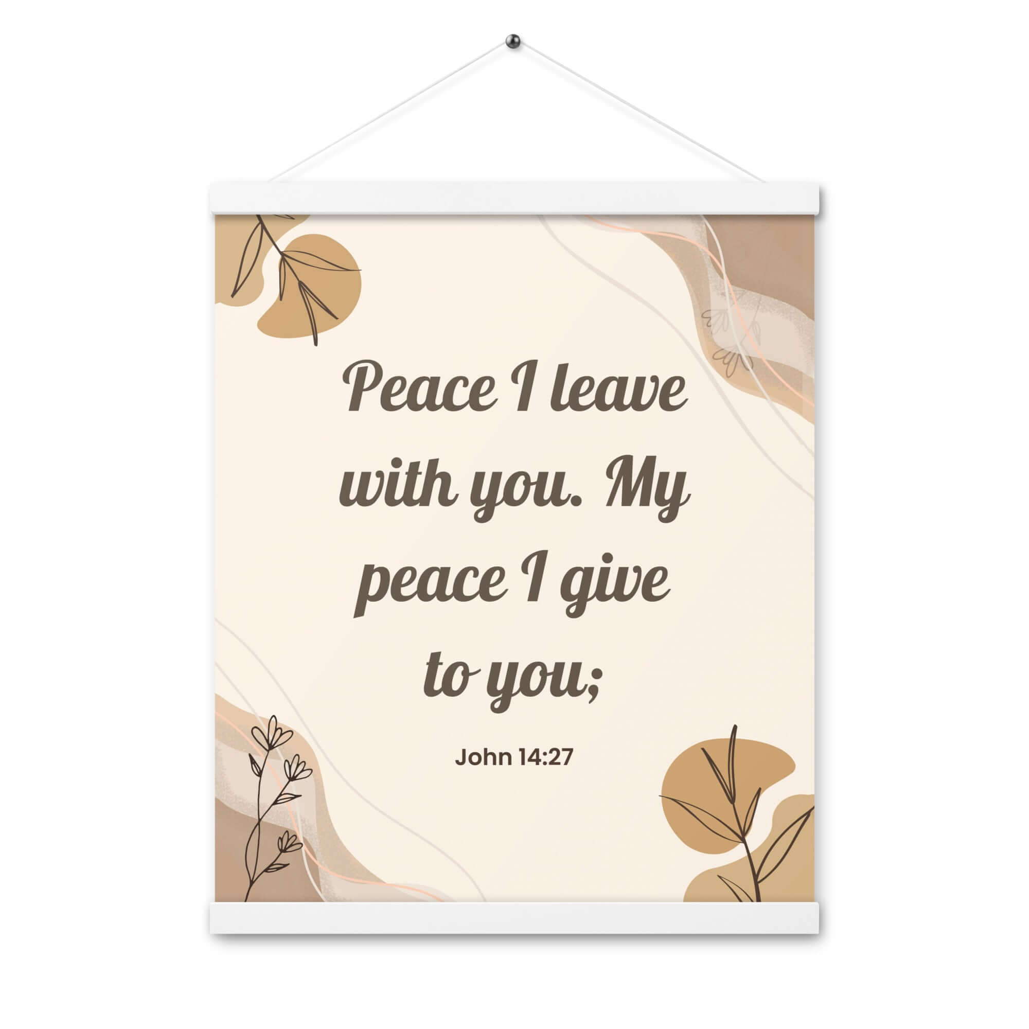 John 14:27 Bible Verse, Peace I Enhanced Matte Paper Poster With Hanger Wall Art White 16″×20″