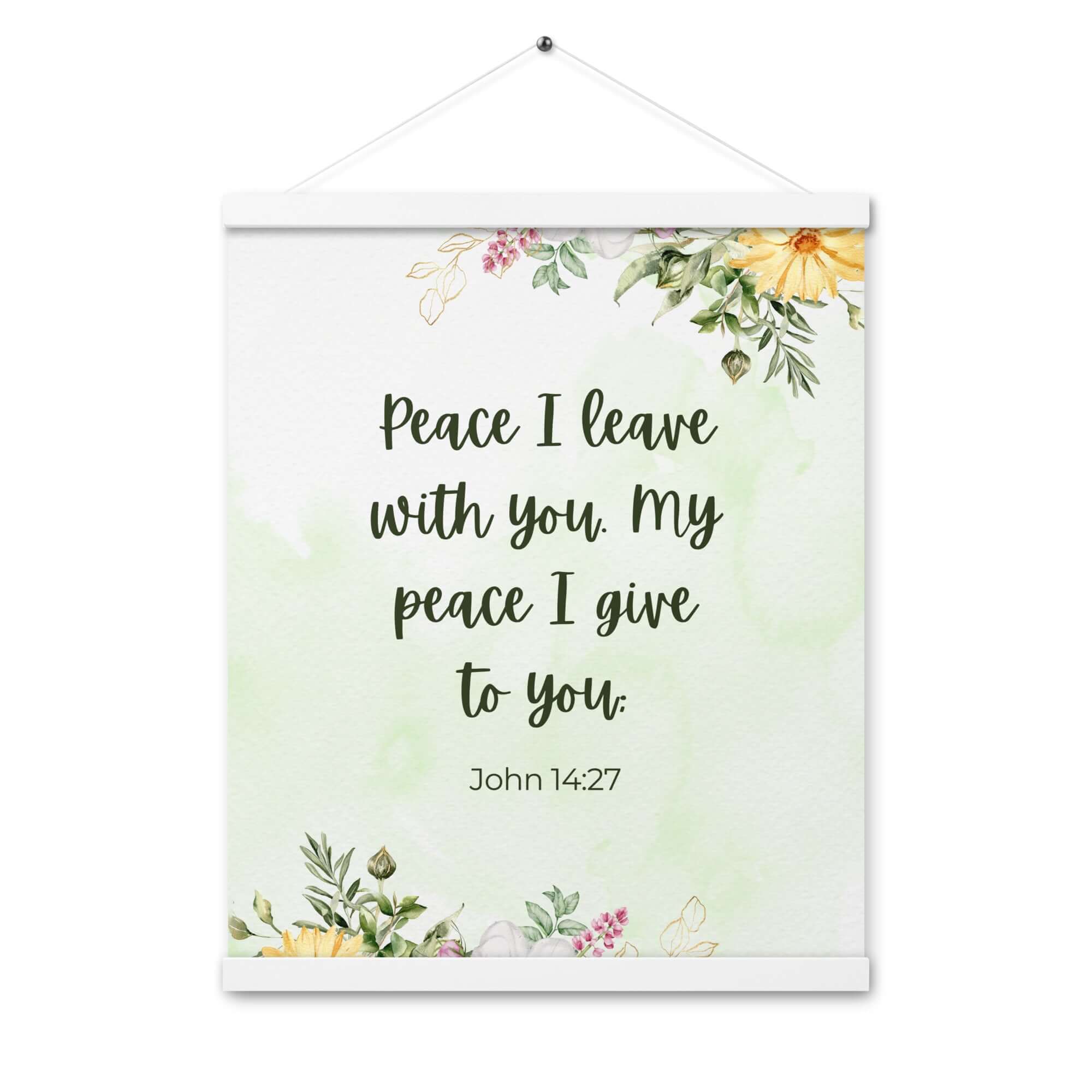 John 14:27 Bible Verse, My peace Enhanced Matte Paper Poster With Hanger Wall Art White 16″×20″