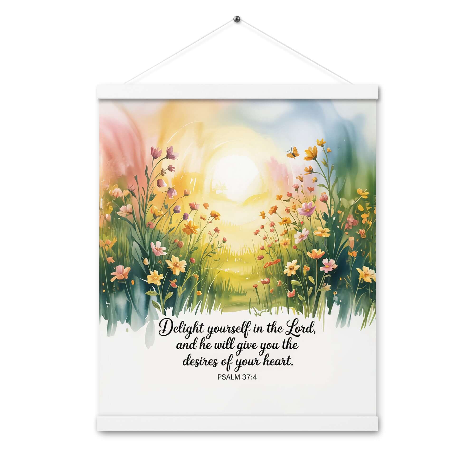 Psalm 37:4 Bible Verse, will give Enhanced Matte Paper Poster With Hanger White 16″×20″