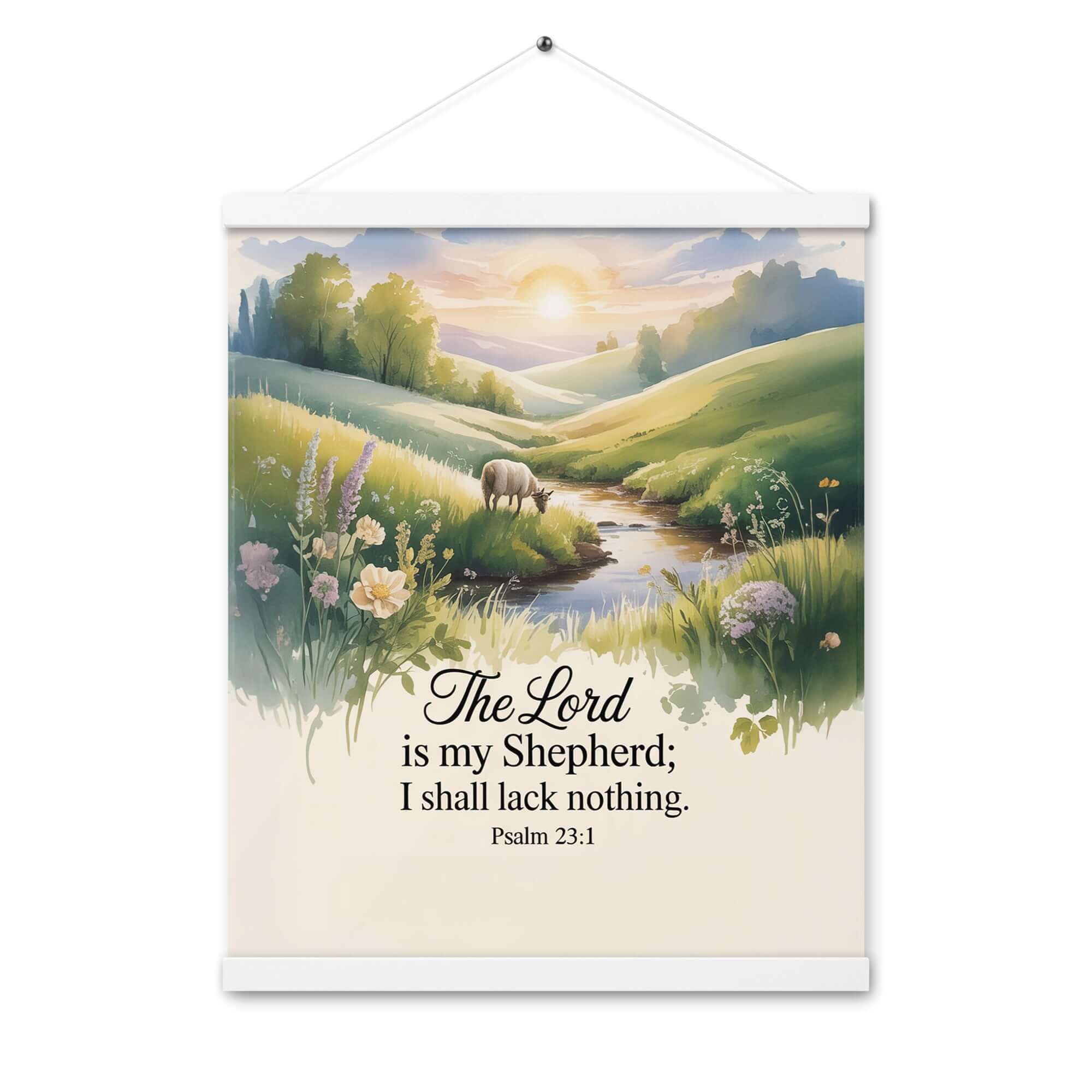 Psalm 23:1 Bible Verse, Lord Enhanced Matte Paper Poster With Hanger White 16″×20″
