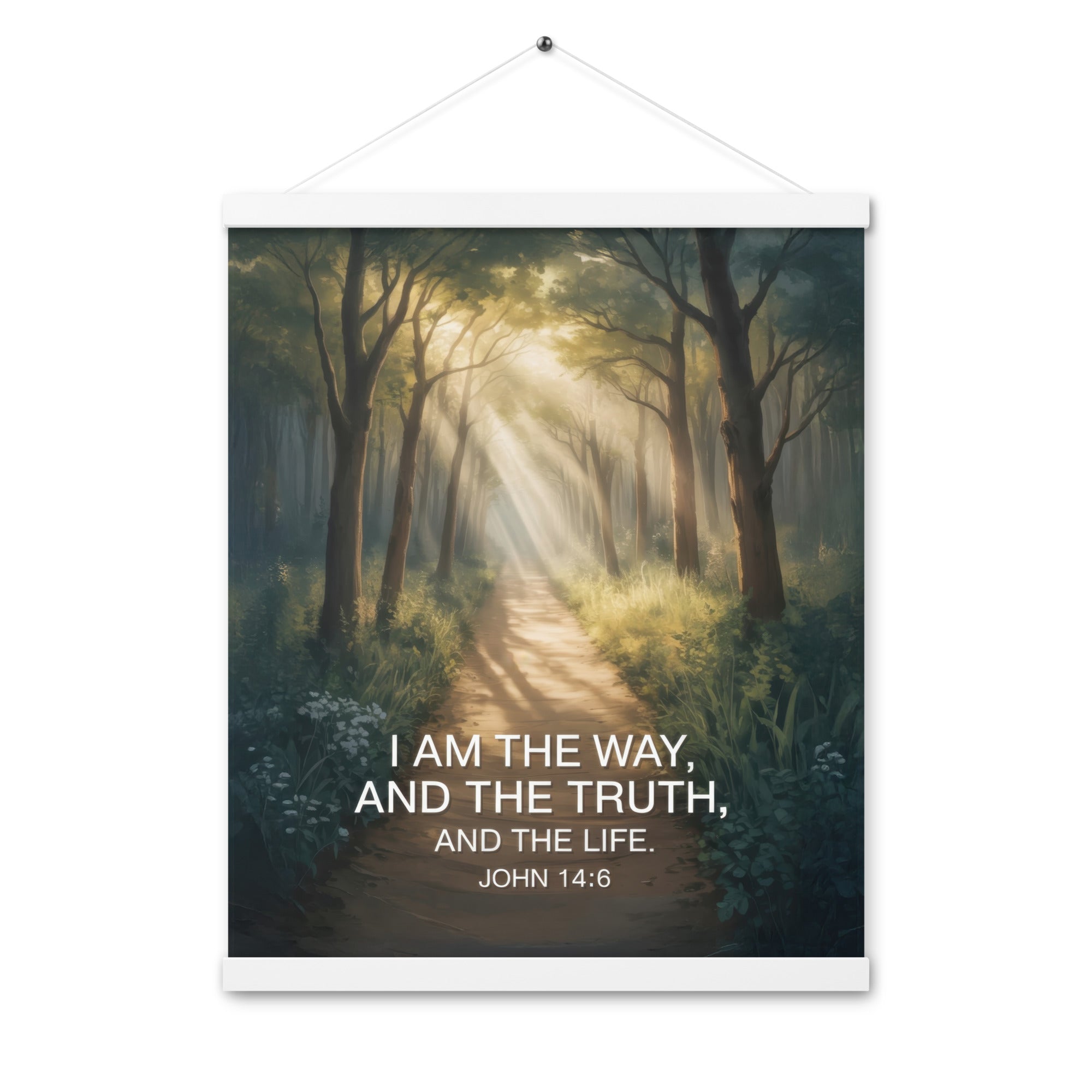 John 14:6 Bible Verse I Am Enhanced Matte Paper Poster With Hanger White 16″×20″