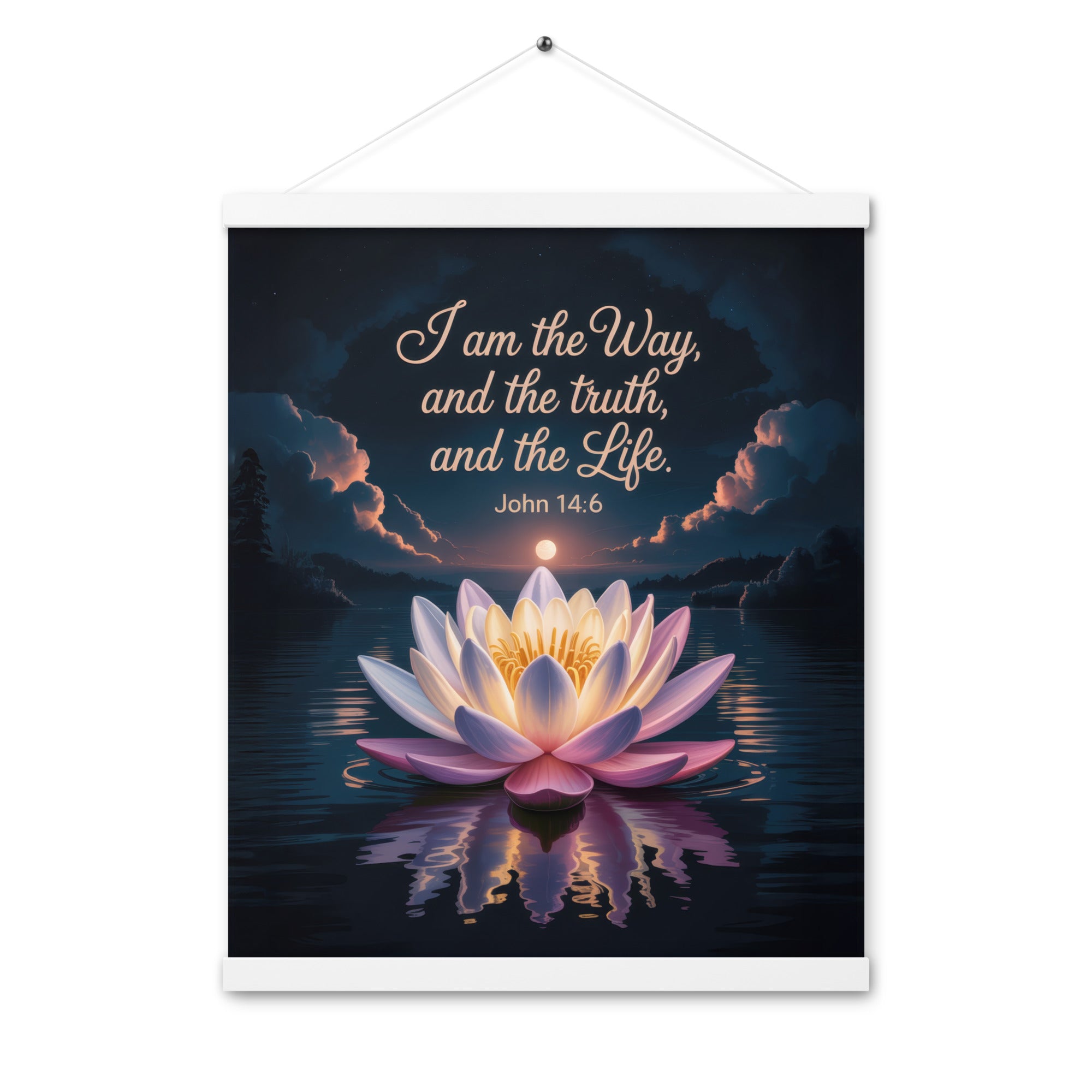John 14:6 Bible Verse The Way Enhanced Matte Paper Poster With Hanger White 16″×20″