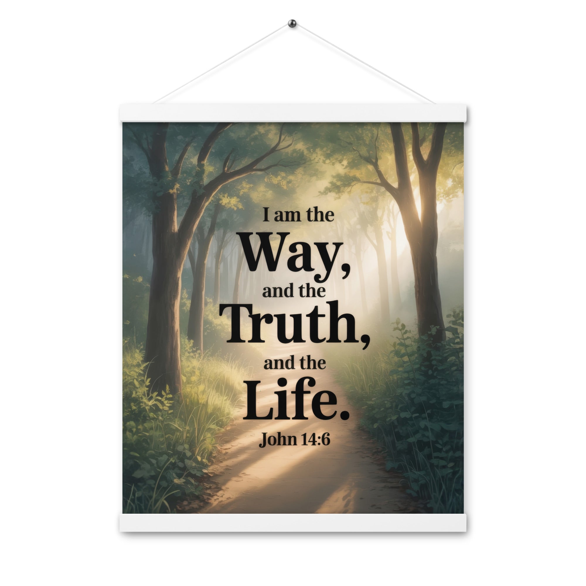 John 14:6 Bible Verse The Life Enhanced Matte Paper Poster With Hanger White 16″×20″