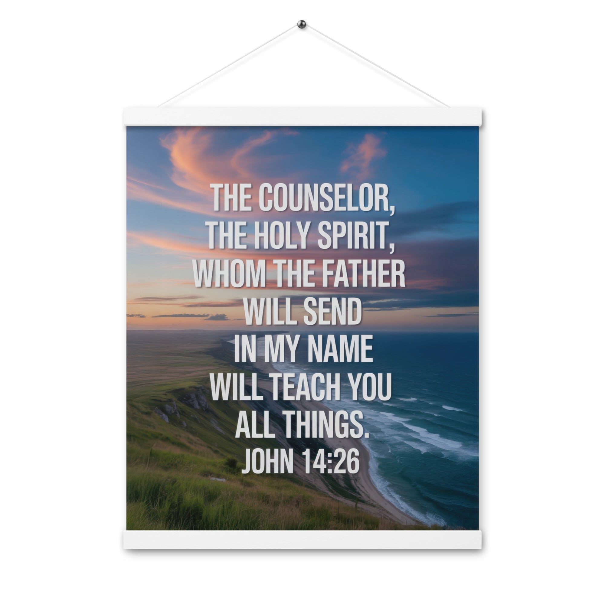 John 14:26 Bible Verse will teach Enhanced Matte Paper Poster With Hanger White 16″×20″