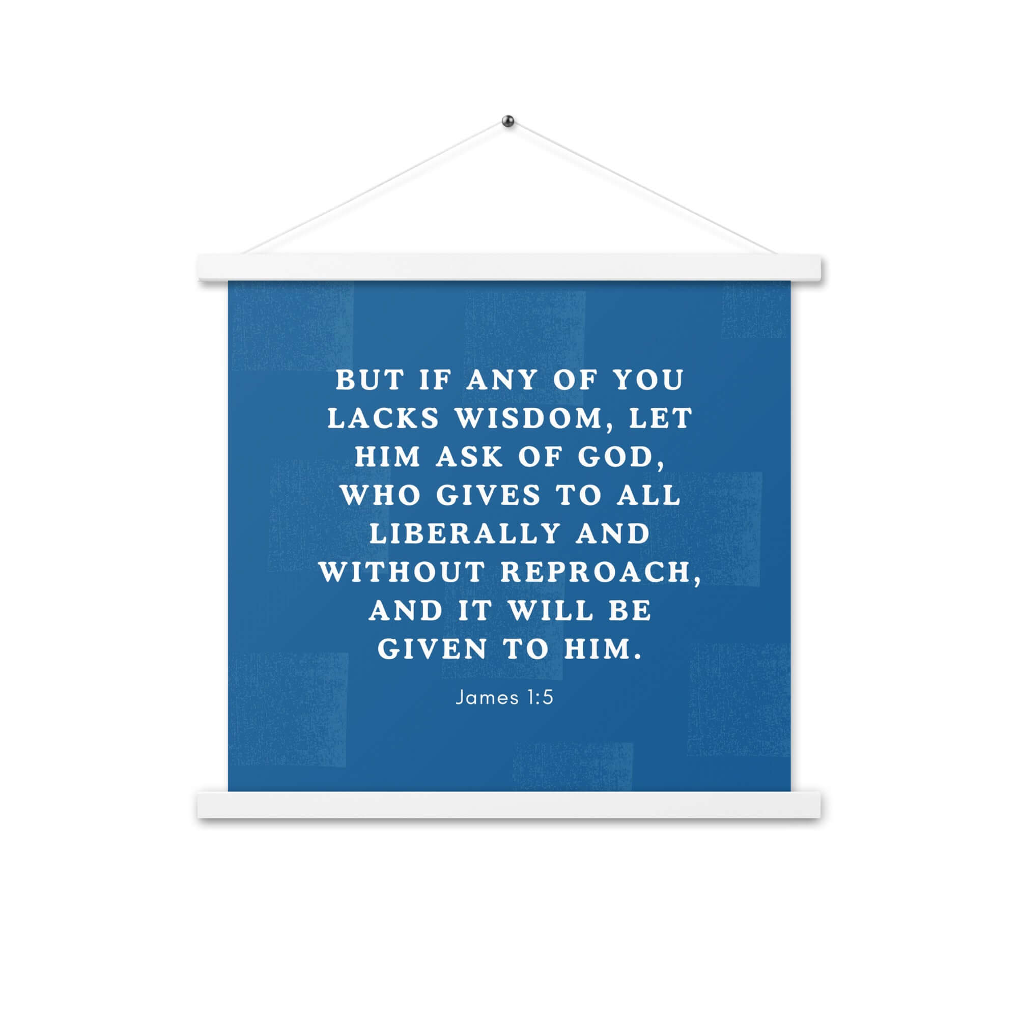 James 1:5 Bible Verse, gives to all Enhanced Matte Paper Poster With Hanger Wall Art White 18″×18″
