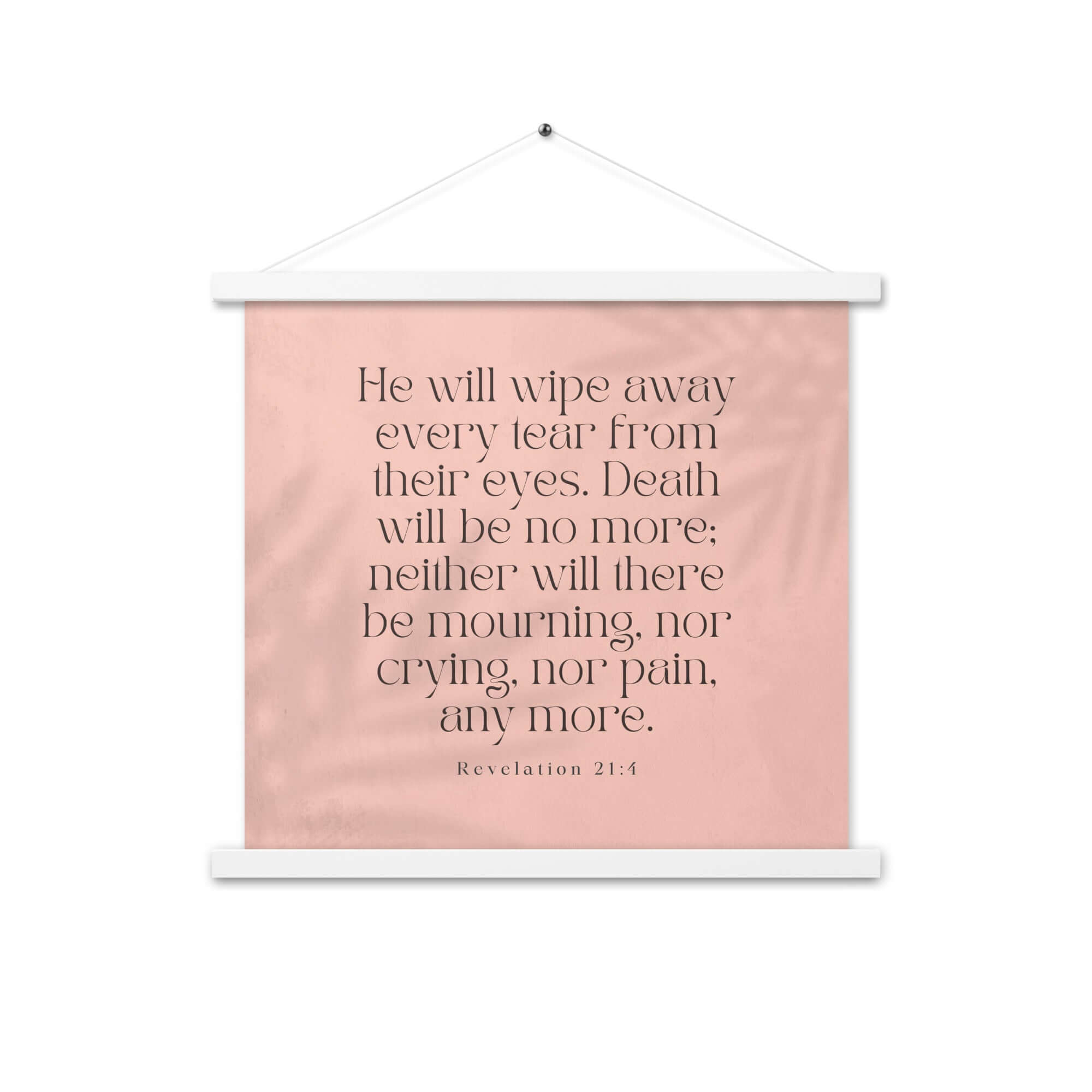 Revelation 21:4 Bible Verse, their eyes Enhanced Matte Paper Poster With Hanger Wall Art White 18″×18″
