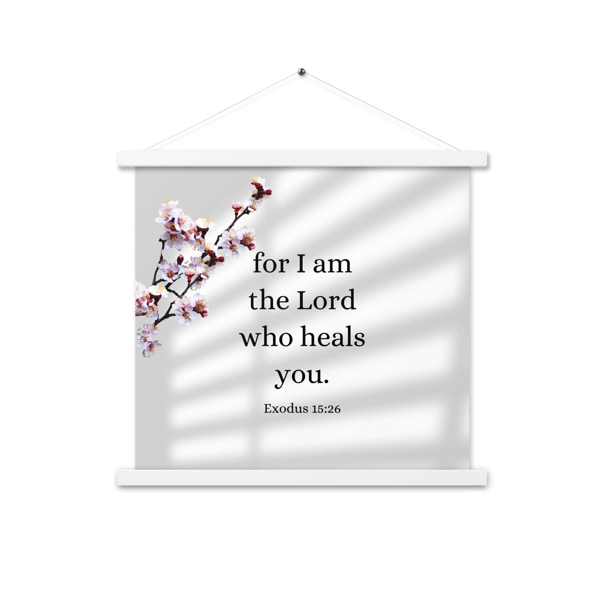 Exodus 15:26 Bible Verse, diligently listen Enhanced Matte Paper Poster With Hanger Wall Art White 18″×18″