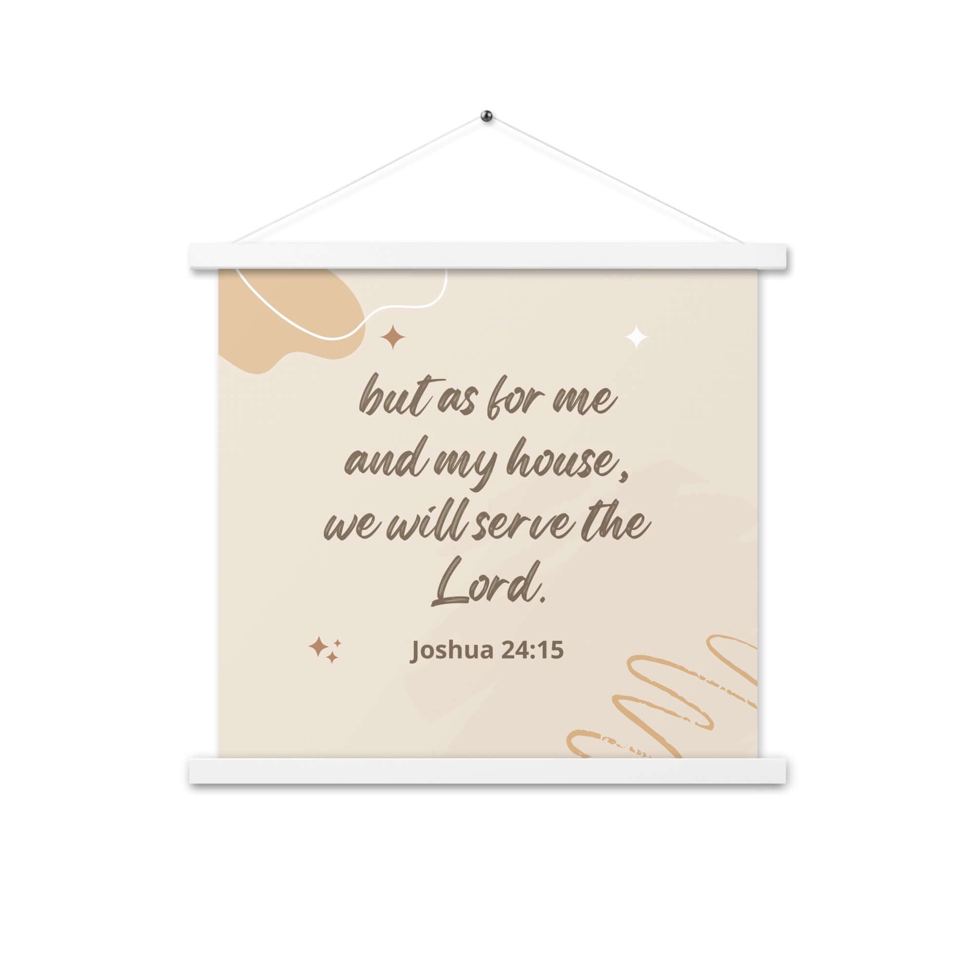 Joshua 24:15 Bible Verse, will serve Enhanced Matte Paper Poster With Hanger Wall Art White 18″×18″