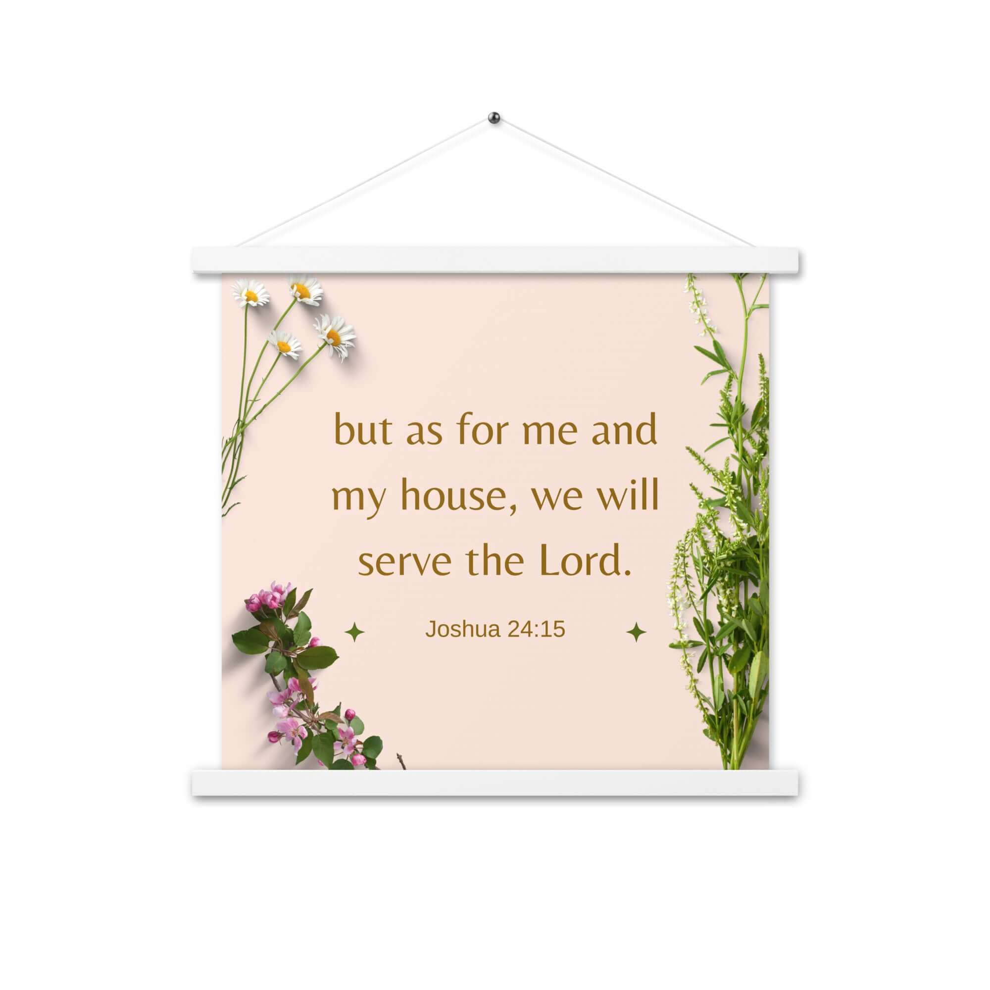 Joshua 24:15 Bible Verse, your fathers Enhanced Matte Paper Poster With Hanger Wall Art White 18″×18″