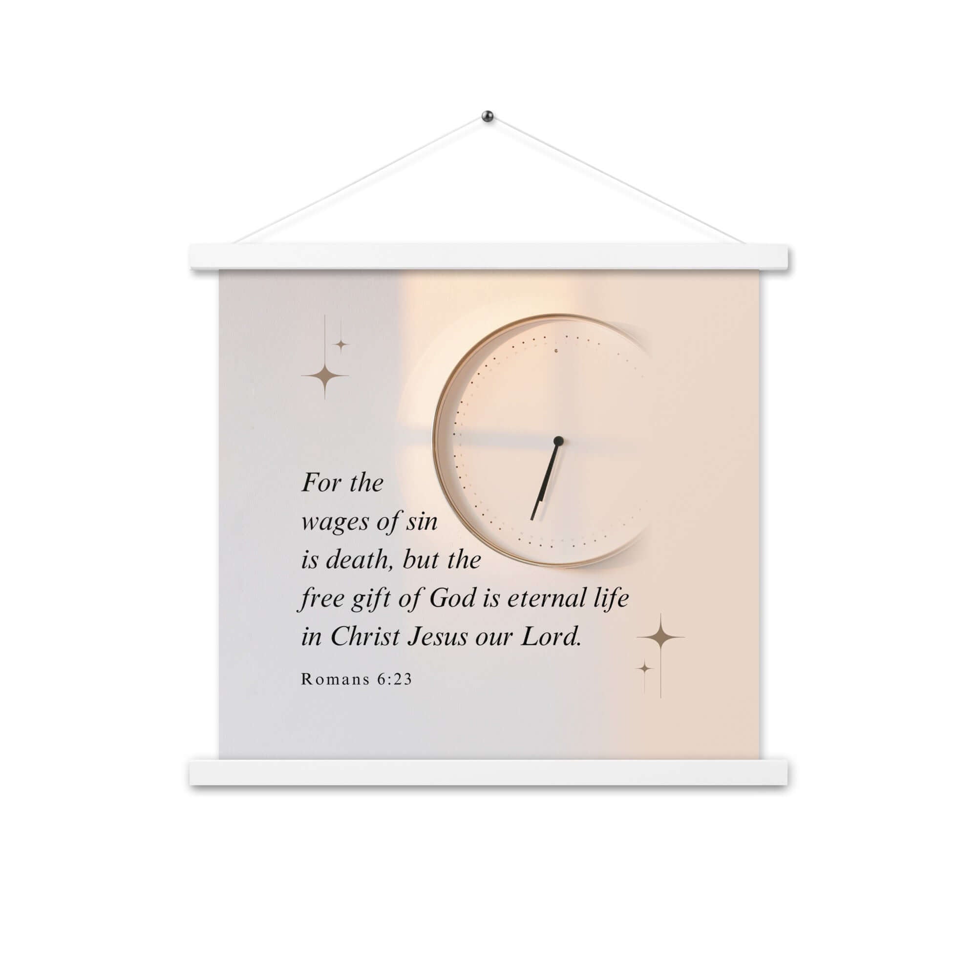 Romans 6:23 Bible Verse, our Lord Enhanced Matte Paper Poster With Hanger Wall Art White 18″×18″