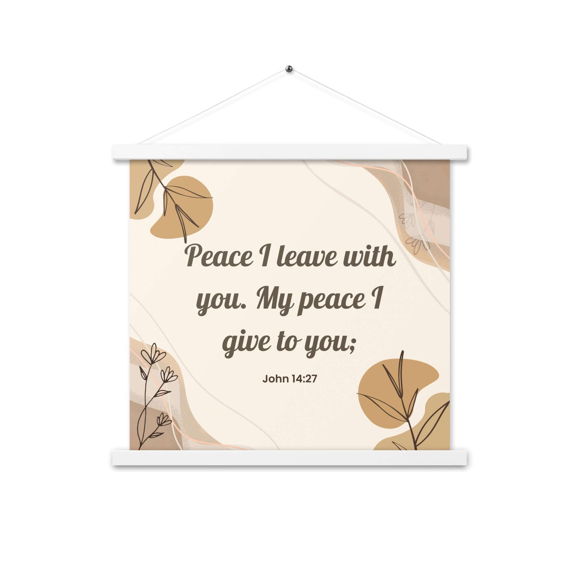 John 14:27 Bible Verse, Peace I Enhanced Matte Paper Poster With Hanger Wall Art White 18″×18″