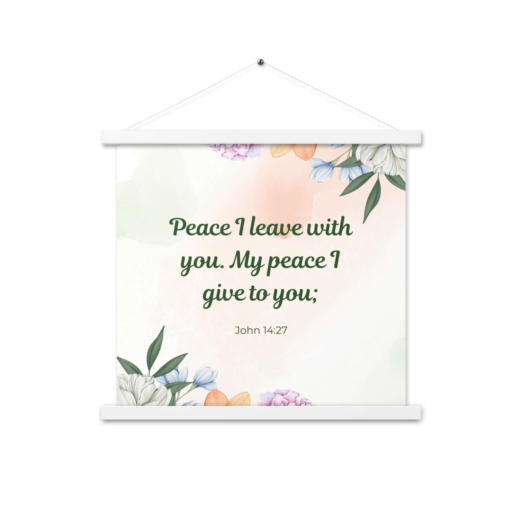 John 14:27 Bible Verse, with you Enhanced Matte Paper Poster With Hanger Wall Art White 18″×18″