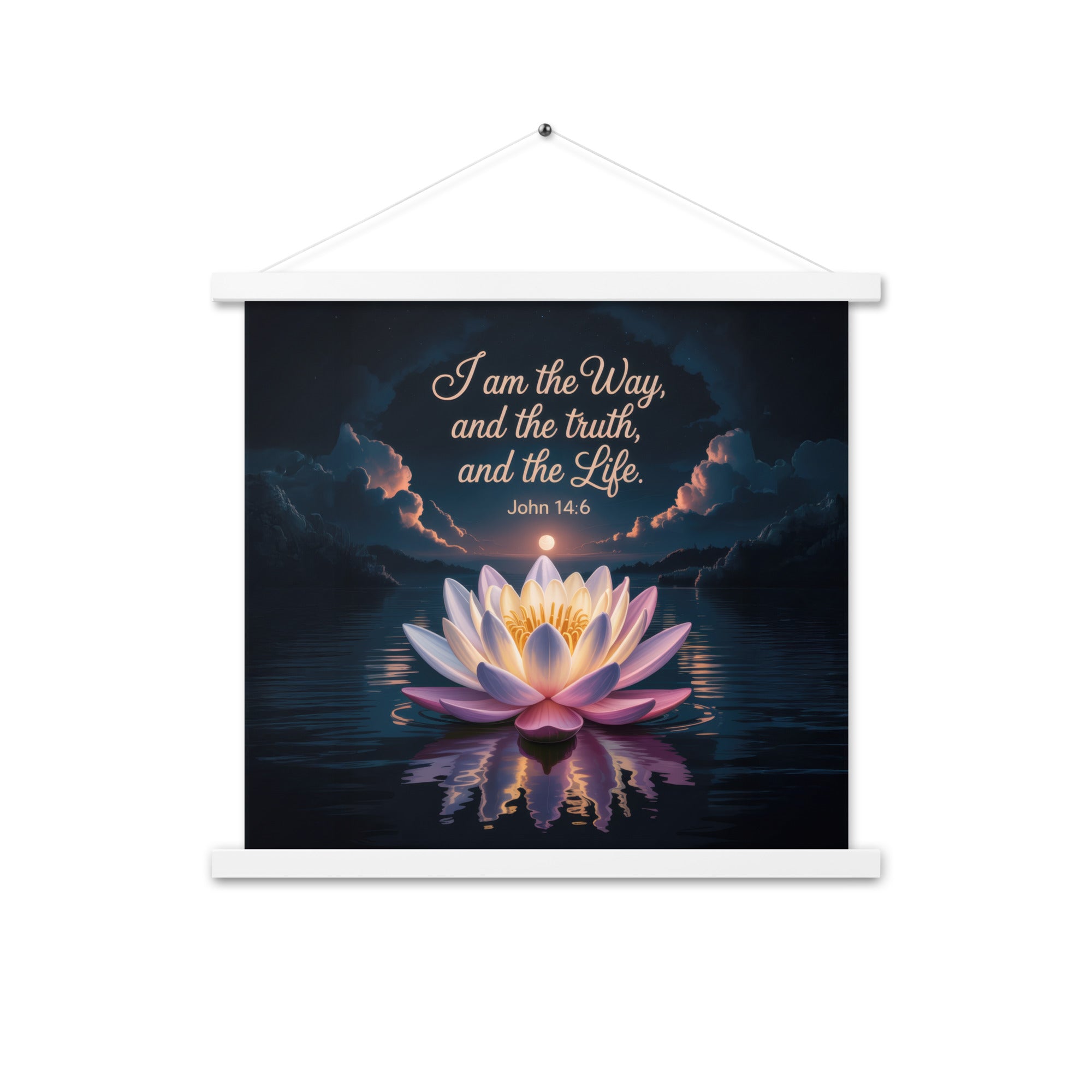 John 14:6 Bible Verse The Way Enhanced Matte Paper Poster With Hanger White 18″×18″
