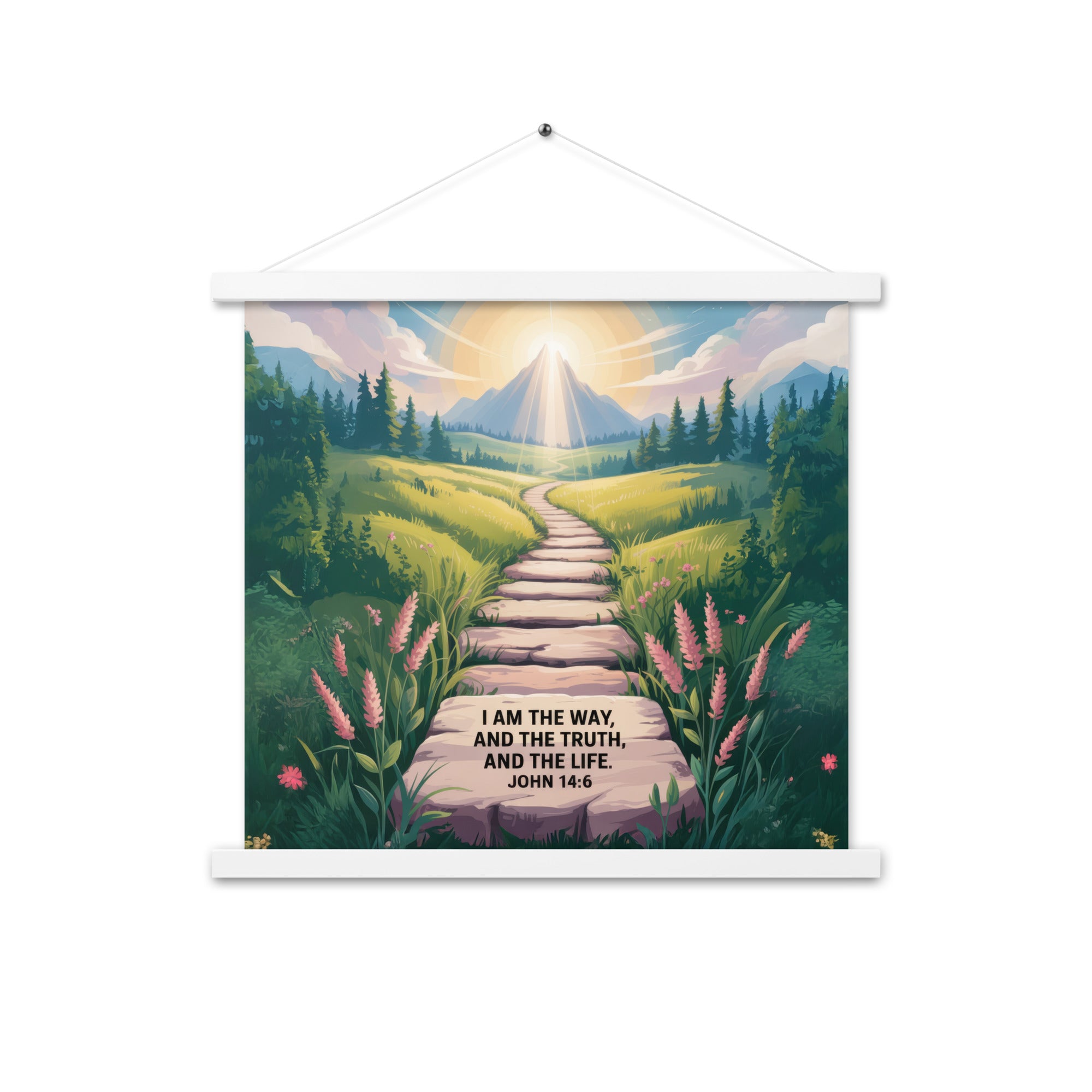 John 14:6 Bible Verse The Truth Enhanced Matte Paper Poster With Hanger White 18″×18″