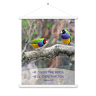 Matthew 6:26 Gouldian Finches, He'll Care for You Enhanced Matte Paper Poster With Hanger Wall Art