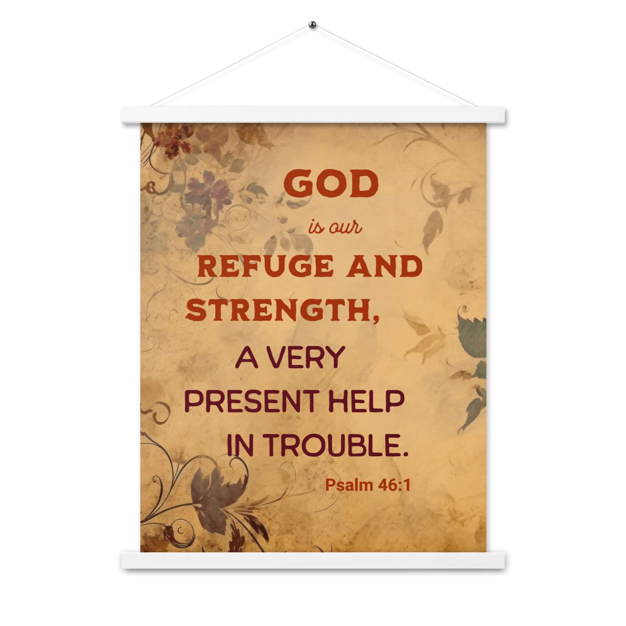 Psalm 46:1 Bible Verse, God is Our Refuge Enhanced Matte Paper Poster With Hanger Wall Art