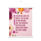 John 3:16 Bible Verse, For God So Loved Enhanced Matte Paper Poster With Hanger Wall Art