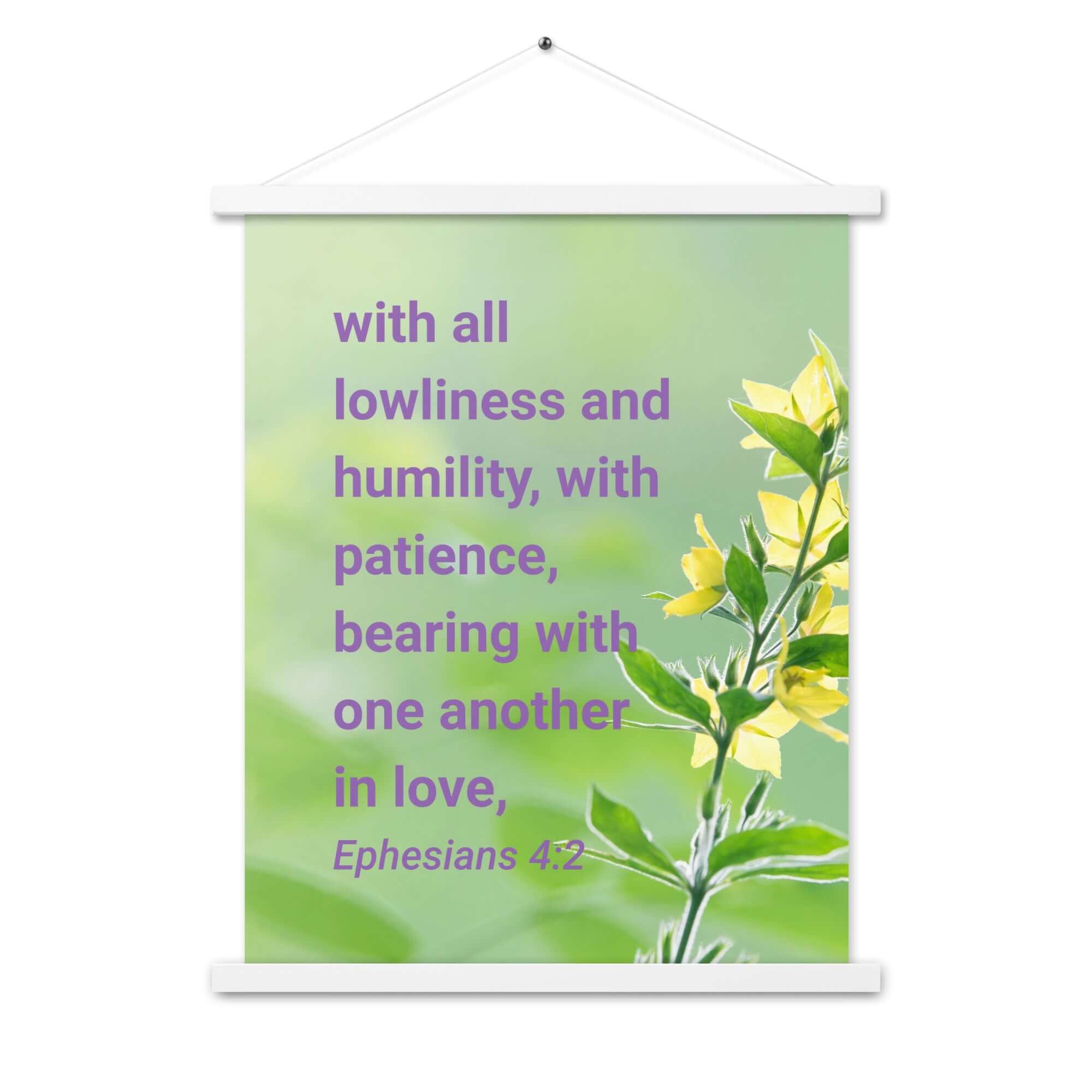 Ephesians 4:2 Bible Verse, one another in love Enhanced Matte Paper Poster With Hanger Wall Art