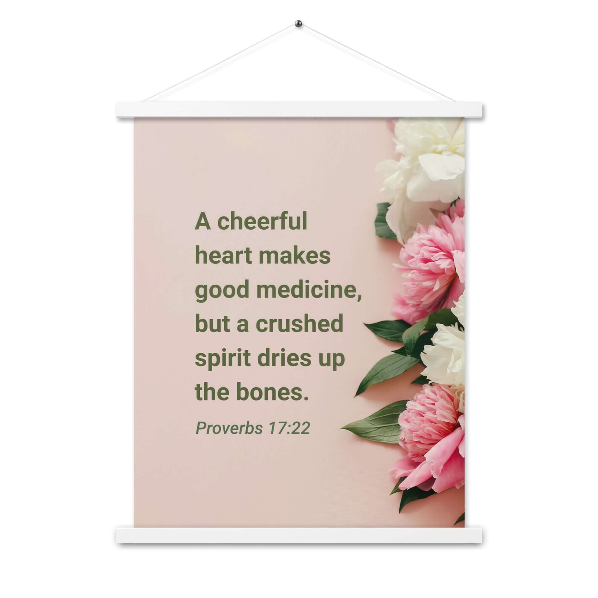Proverbs 17:22 Bible Verse, good medicine Enhanced Matte Paper Poster With Hanger Wall Art