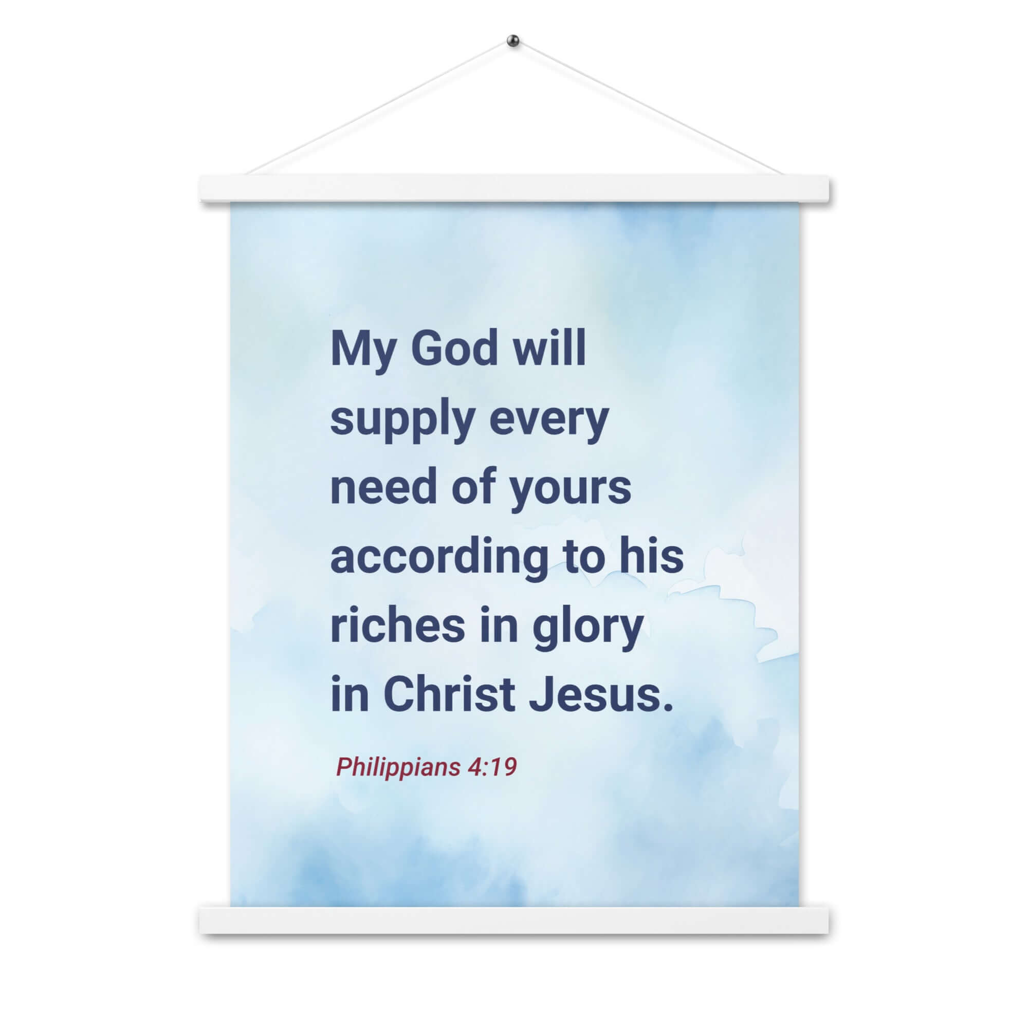 Philippians 4:19 Bible Verse, God will supply Enhanced Matte Paper Poster With Hanger Wall Art