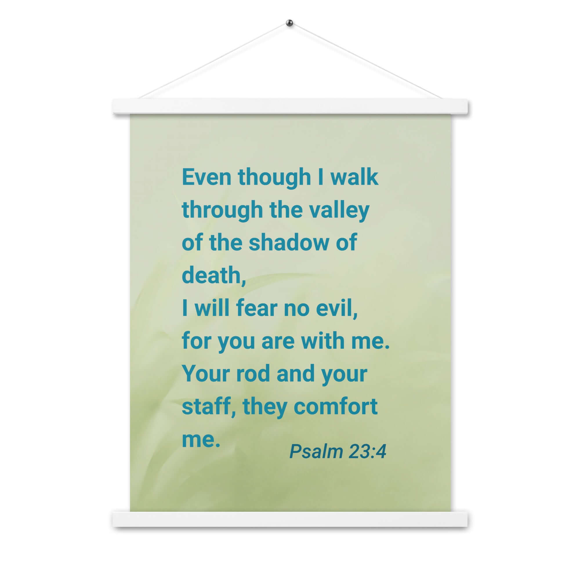 Psalm 23:4 Bible Verse, fear no evil Enhanced Matte Paper Poster With Hanger Wall Art