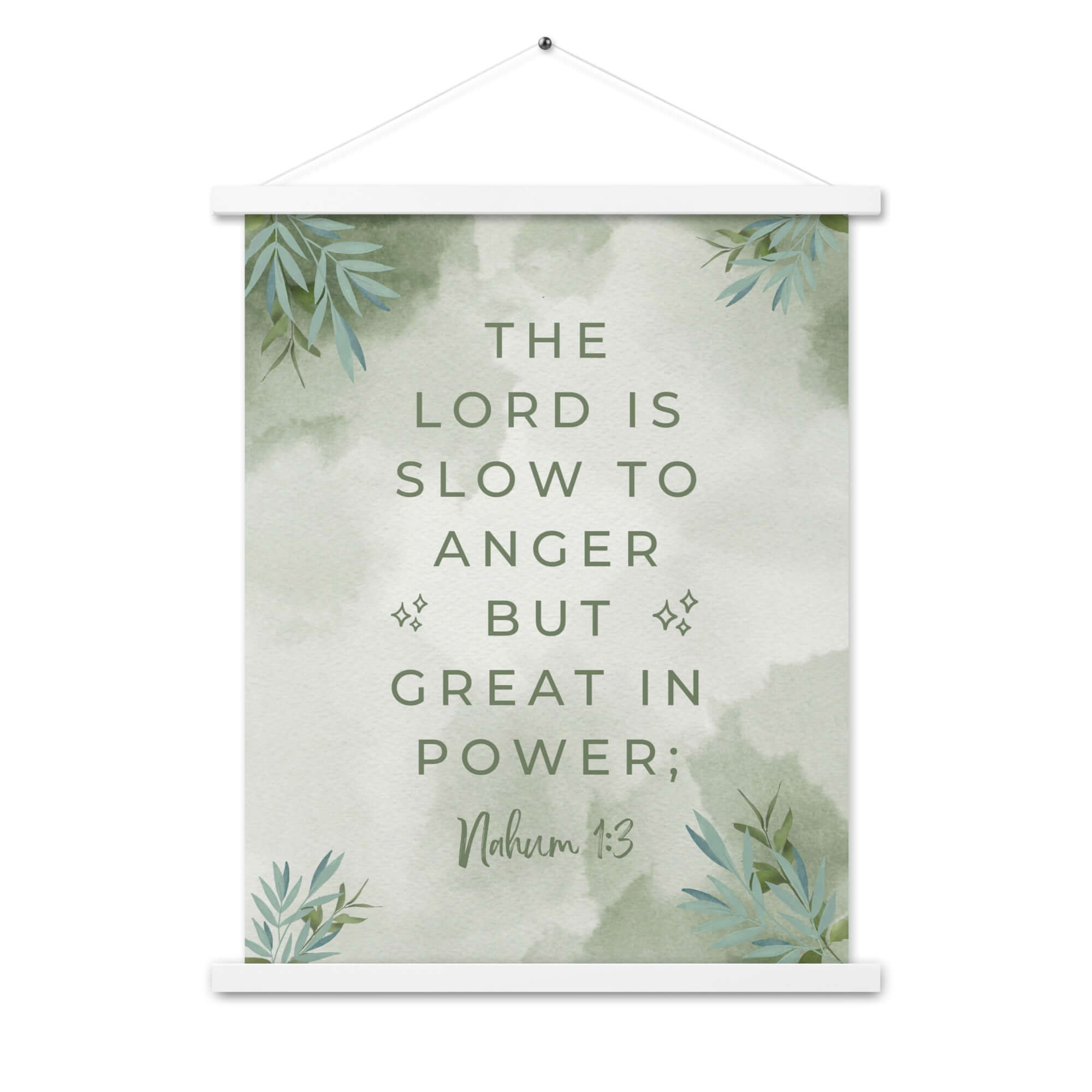 Nahum 1:3 Bible Verse, The Lord is slow Enhanced Matte Paper Poster With Hanger Wall Art