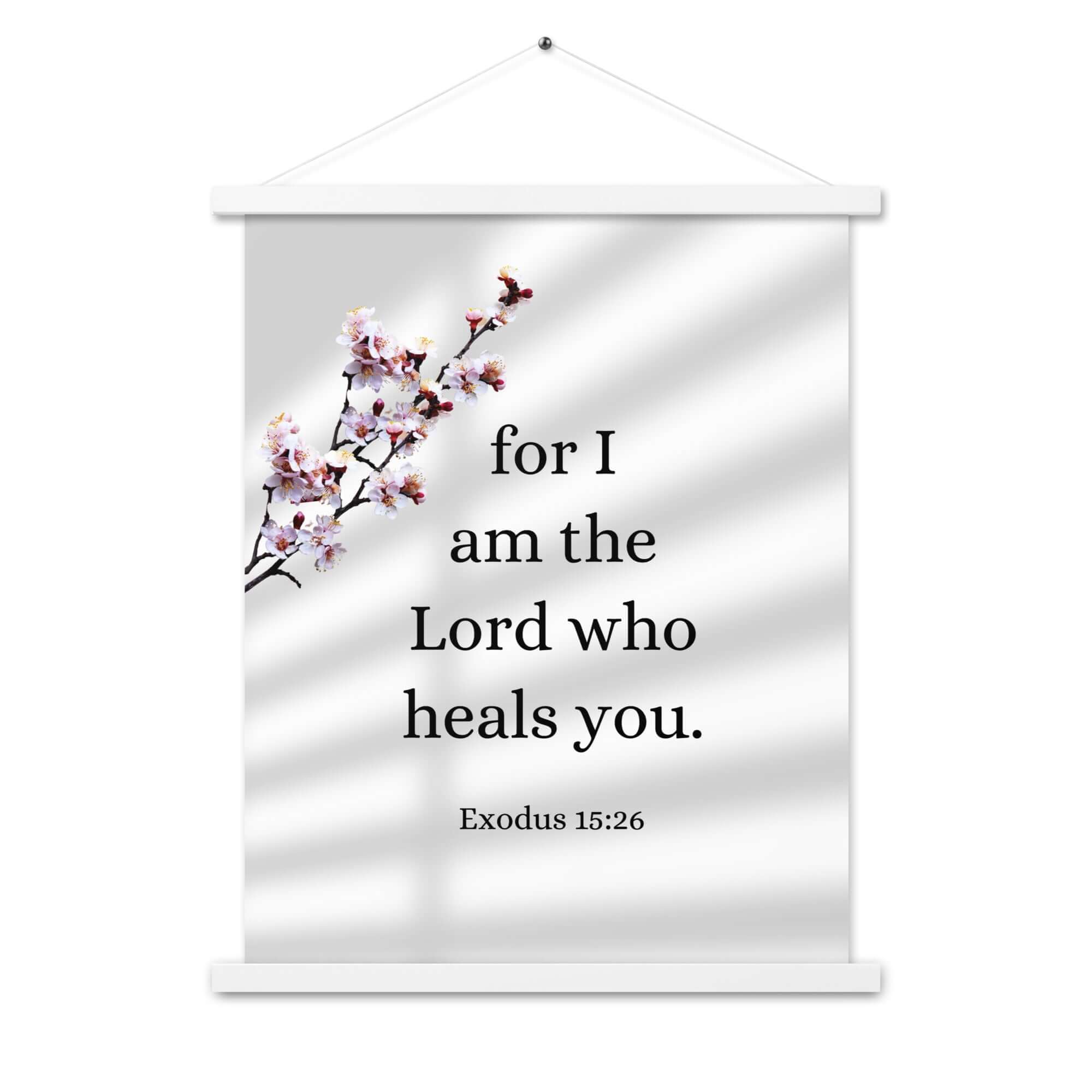 Exodus 15:26 Bible Verse, diligently listen Enhanced Matte Paper Poster With Hanger Wall Art