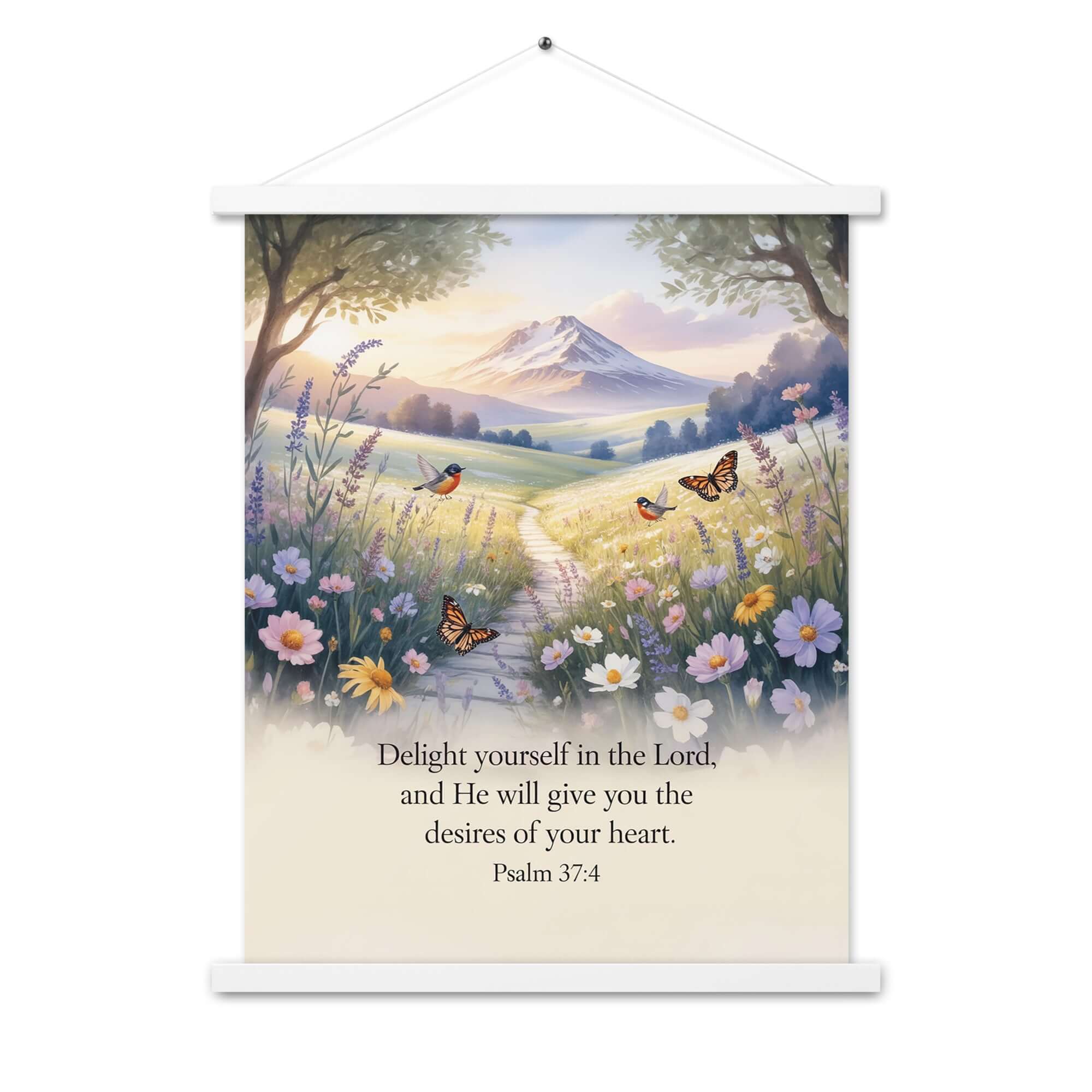 Psalm 37:4 Bible Verse, Delight Enhanced Matte Paper Poster With Hanger